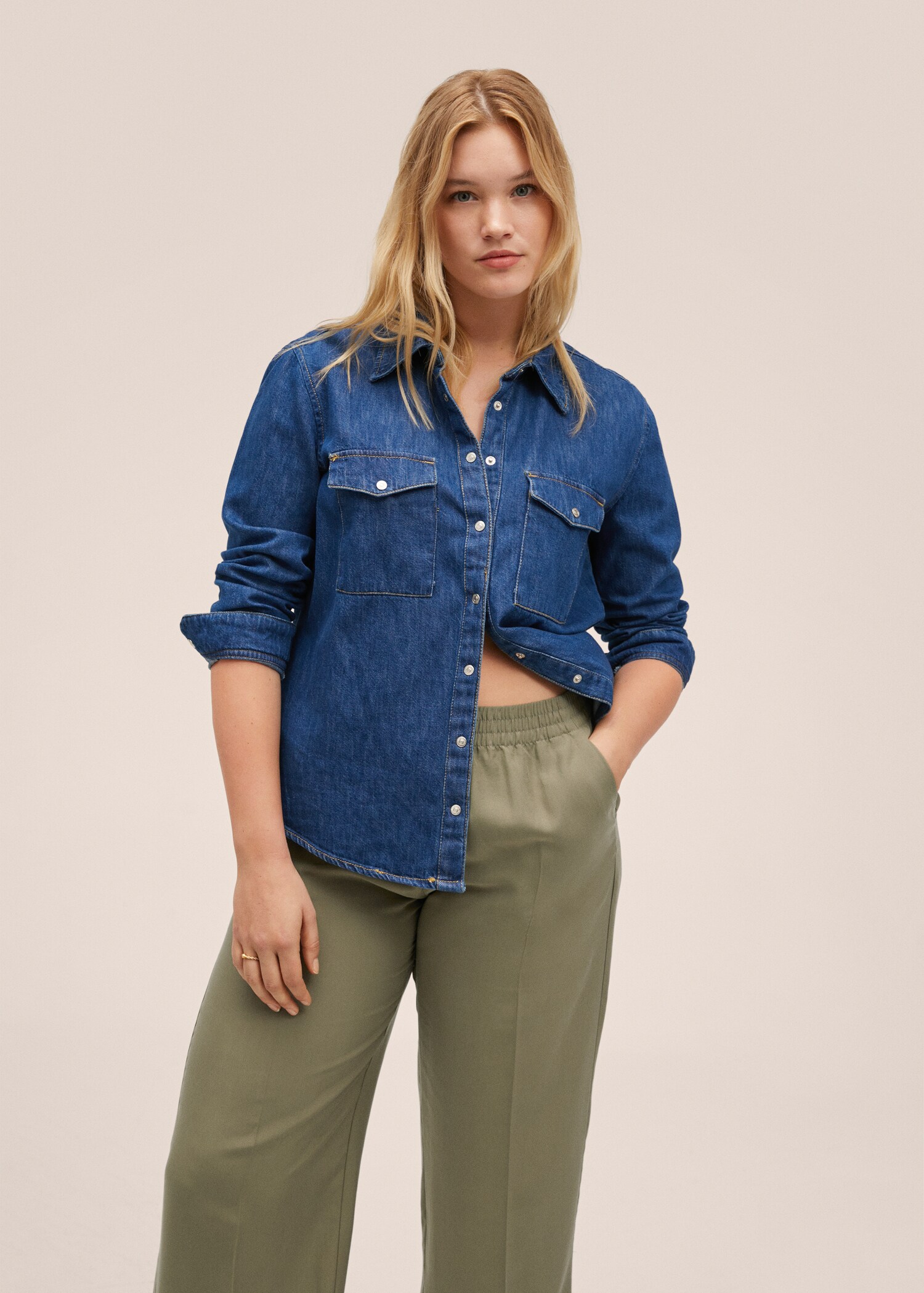 Straight lyocell trousers - Details of the article 3