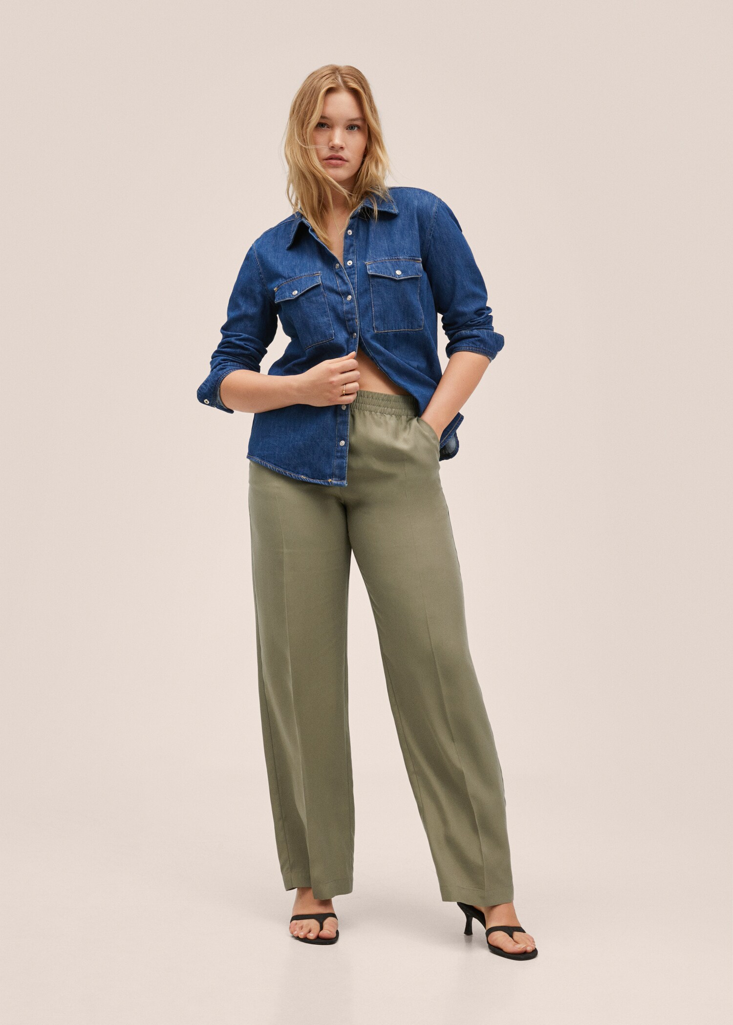 Straight lyocell trousers - Details of the article 4