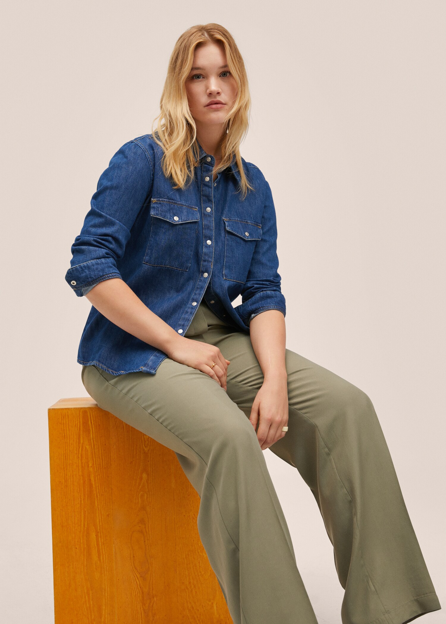 Straight lyocell trousers - Details of the article 5