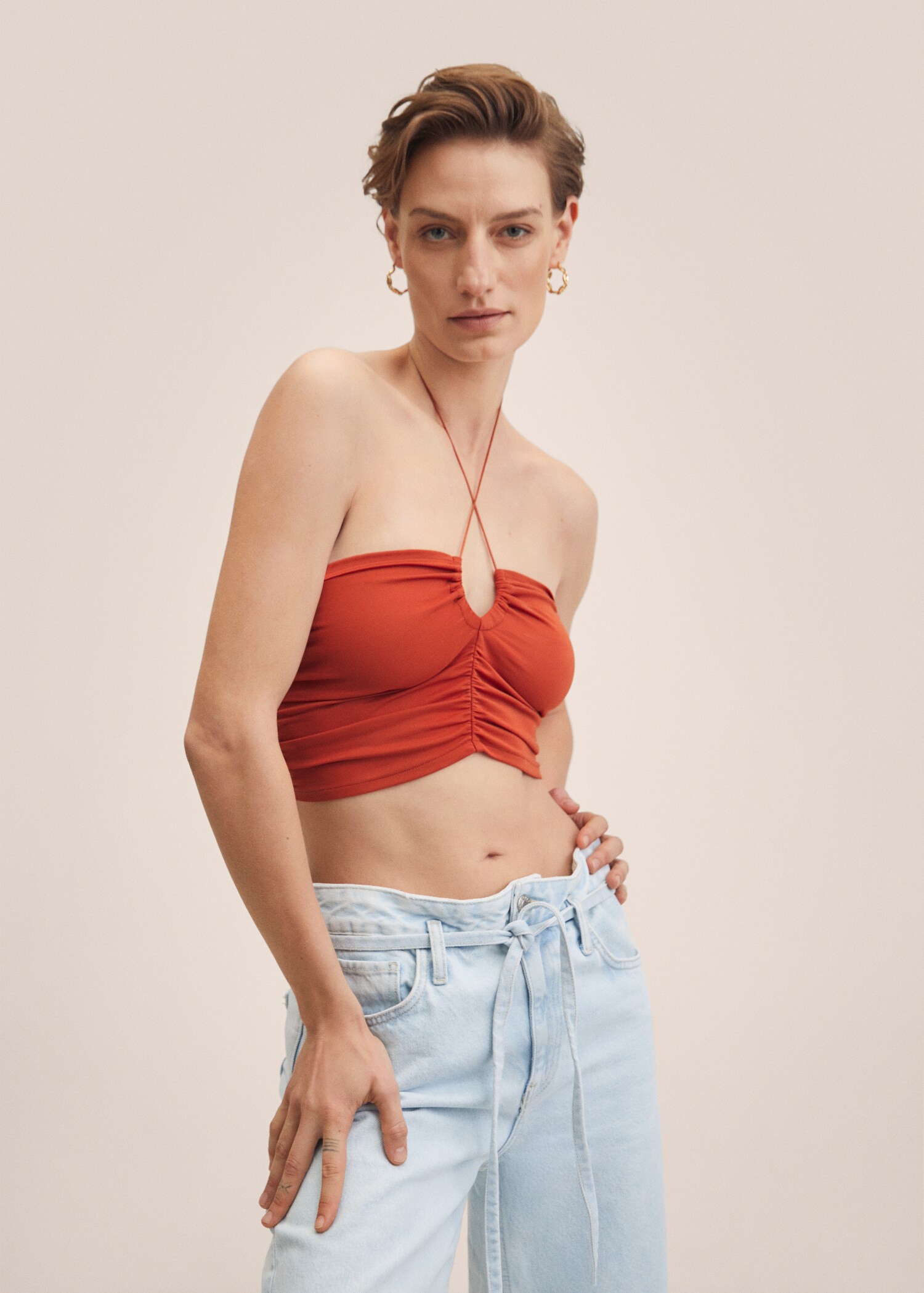 Draped crop top - Medium plane