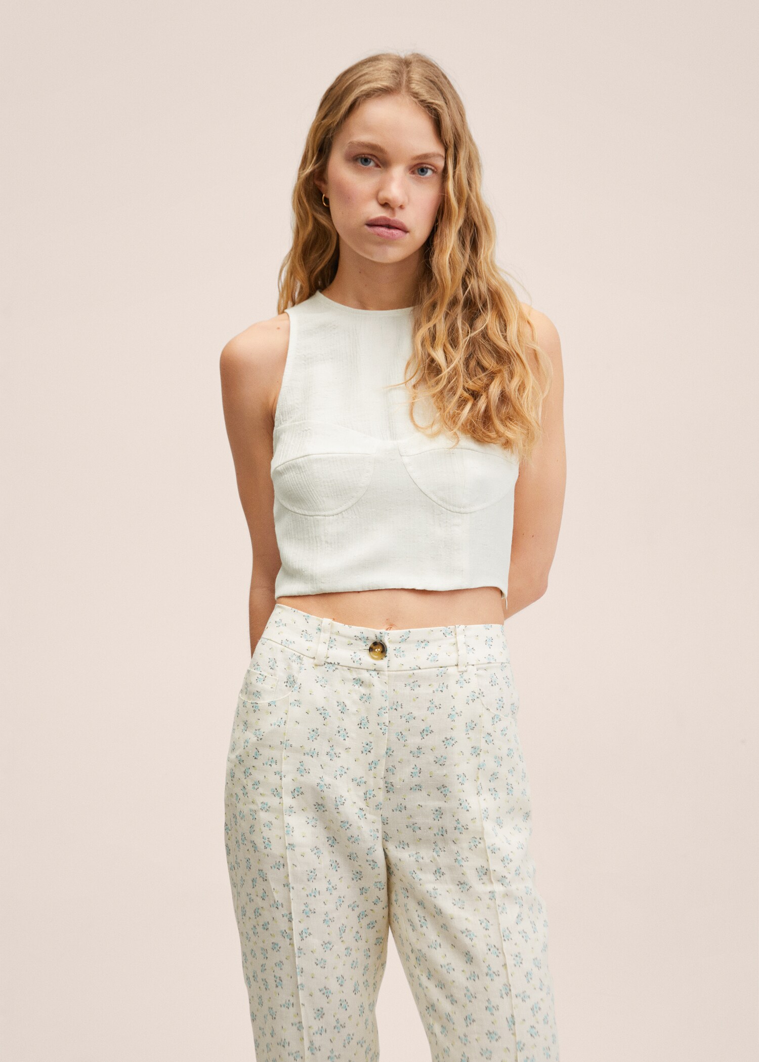 Textured crop top - Medium plane