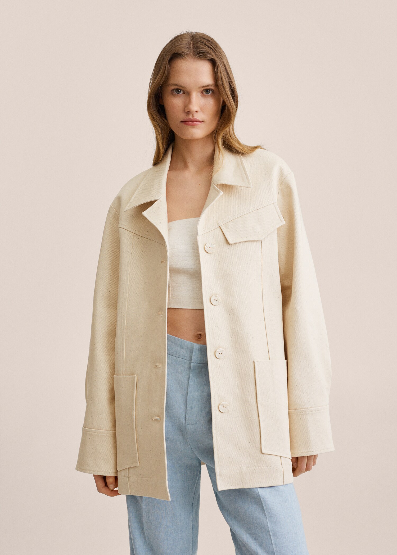 Oversized cotton jacket - Medium plane