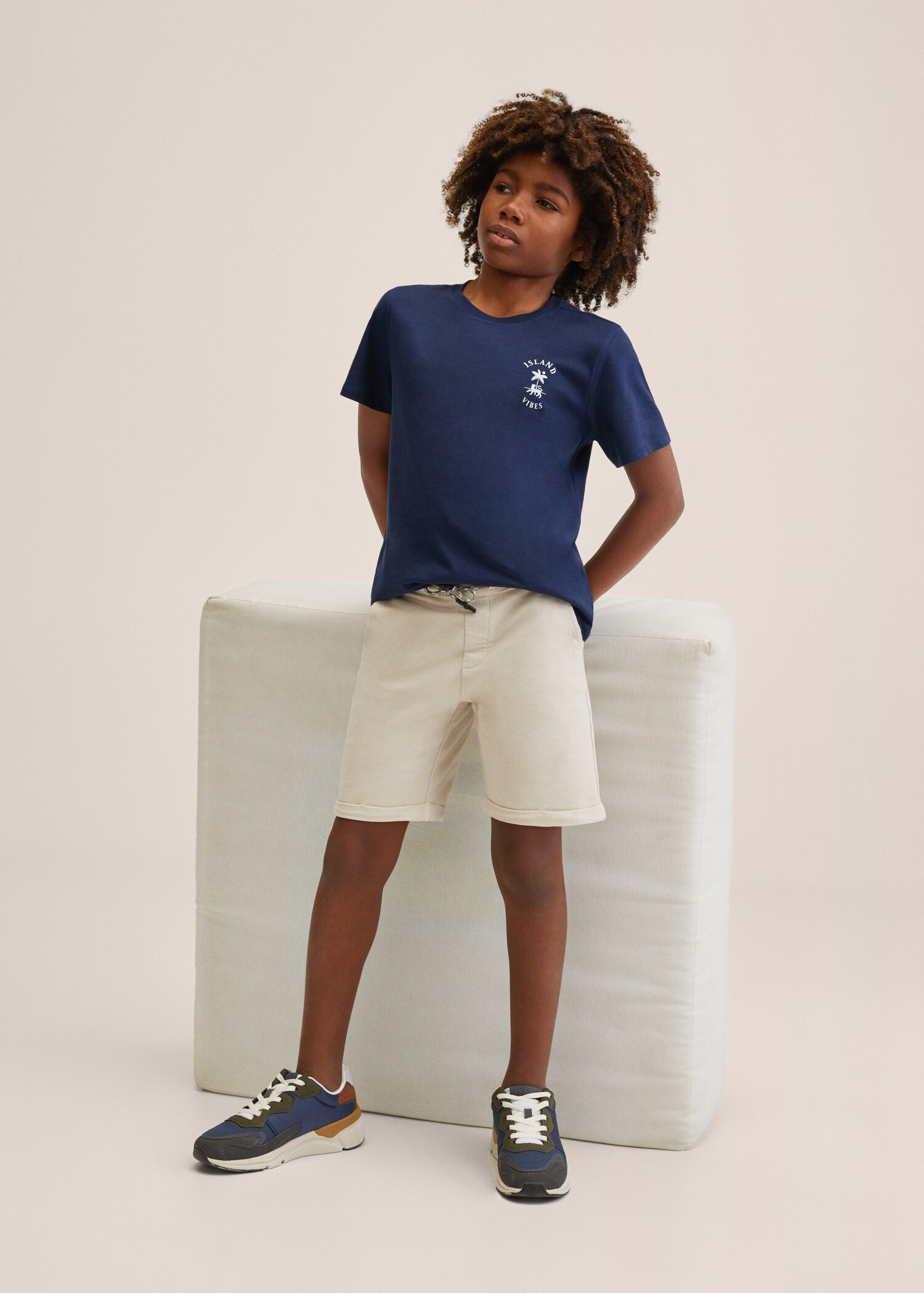 Cotton shorts with drawstring - Details of the article 3