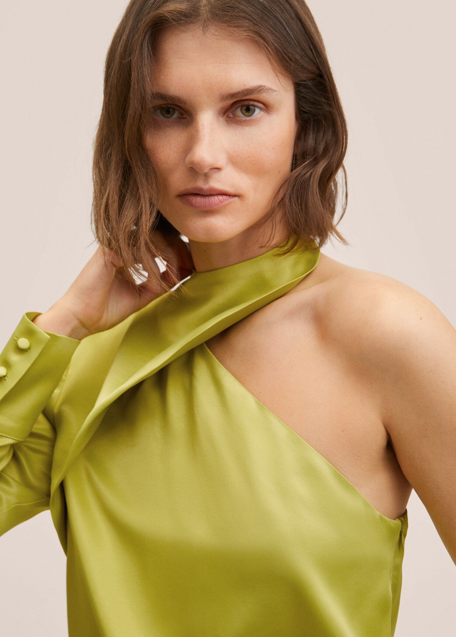 Blusa asimétrica satinada - Detalle del artículo 1