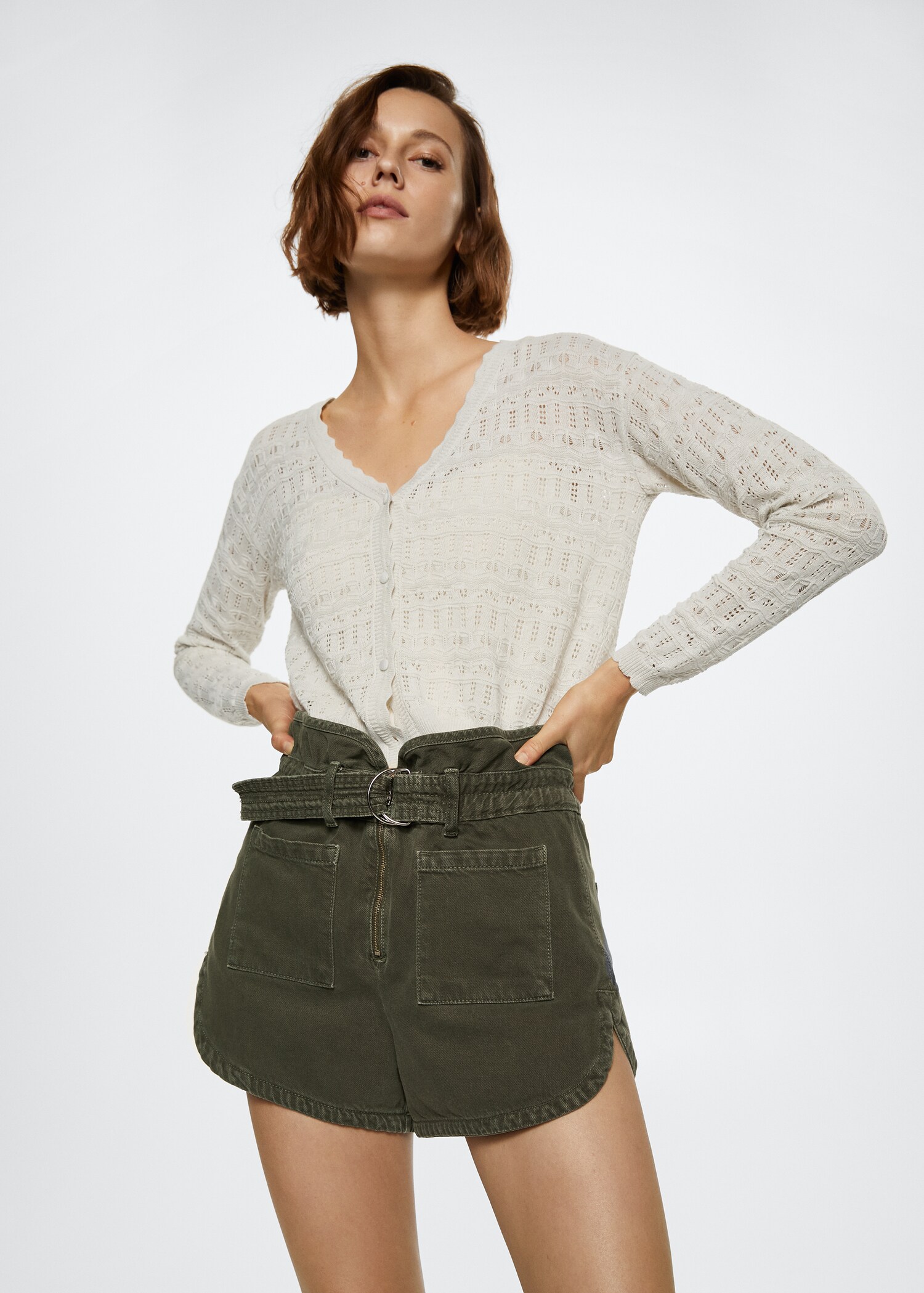 Openwork knit cardigan - Medium plane