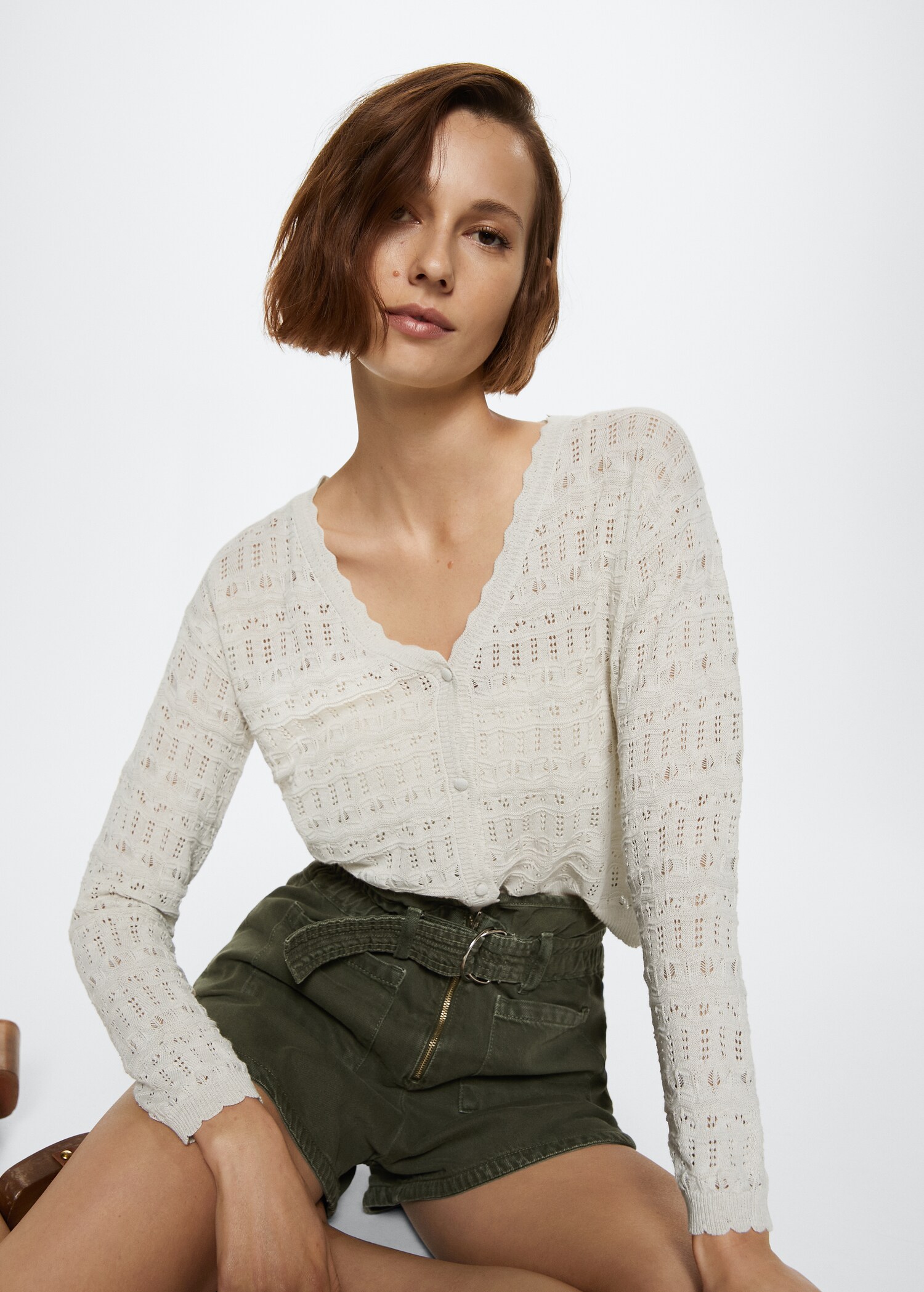 Openwork knit cardigan - Details of the article 1