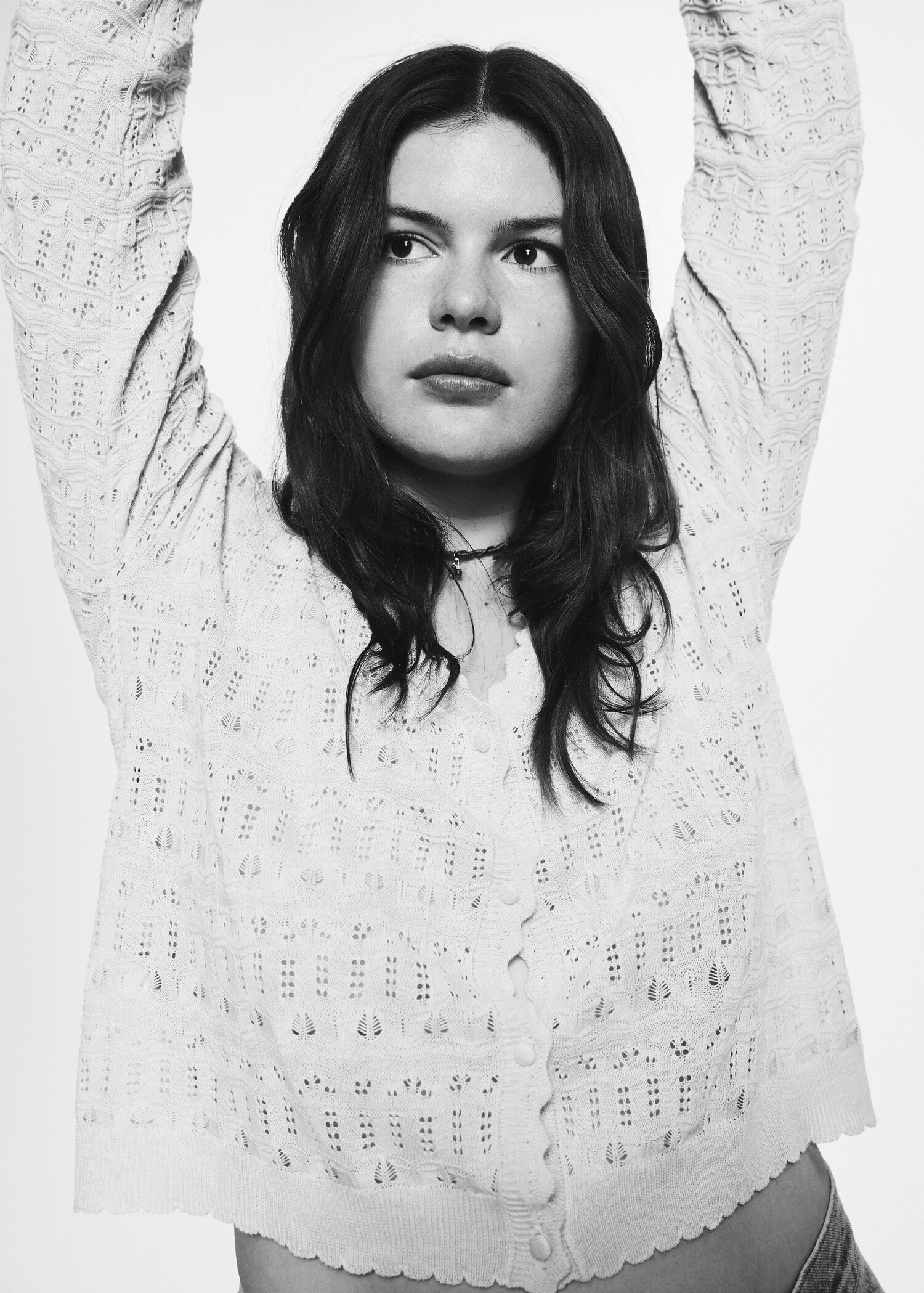 Openwork knit cardigan - Details of the article 4
