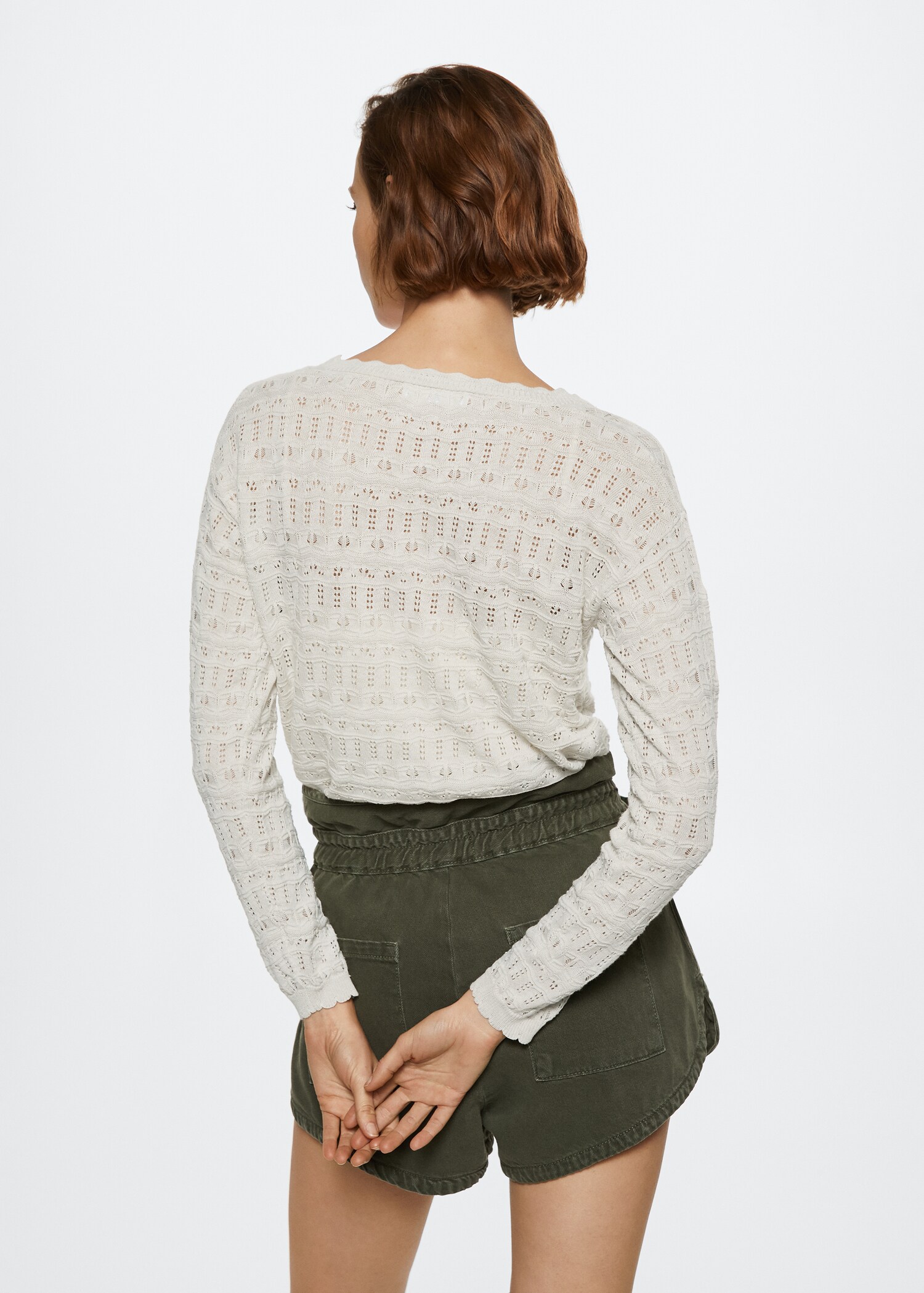 Openwork knit cardigan - Reverse of the article