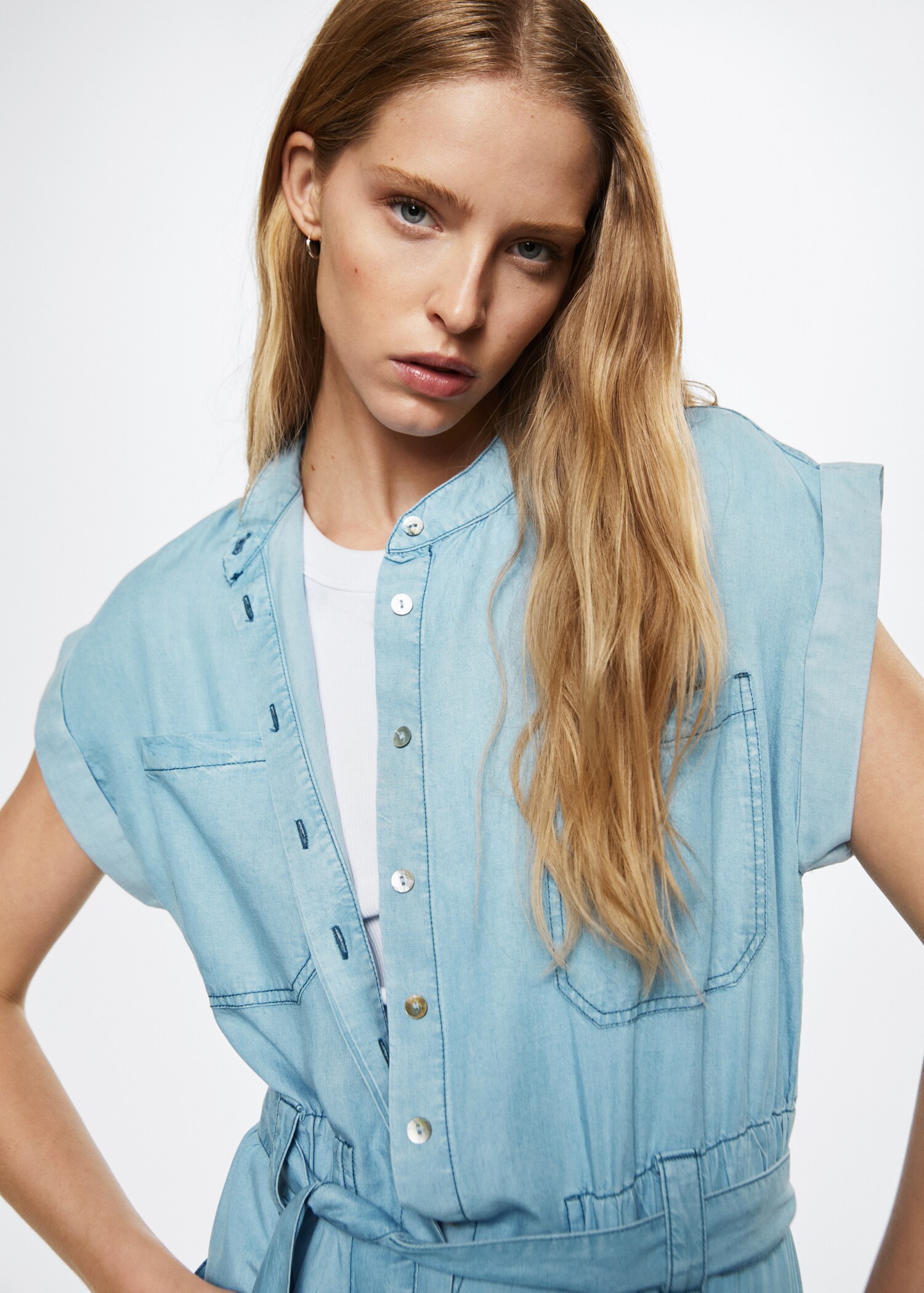 Denim jumpsuit short - Details of the article 1