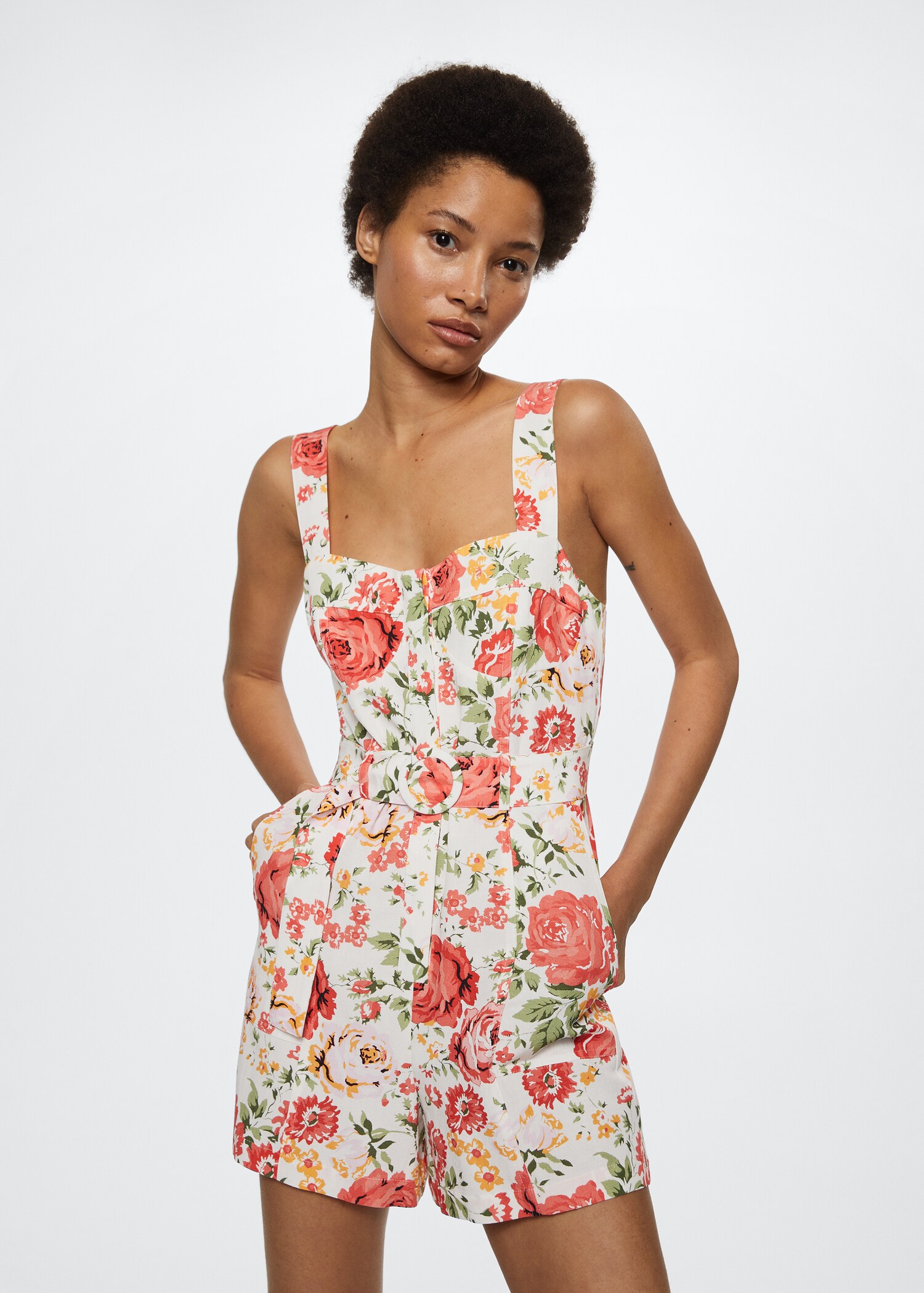 Flower short jumpsuit - Medium plane