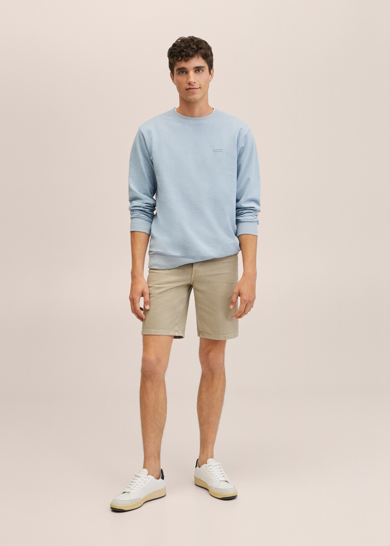 Light denim Bermuda shorts - Medium plane