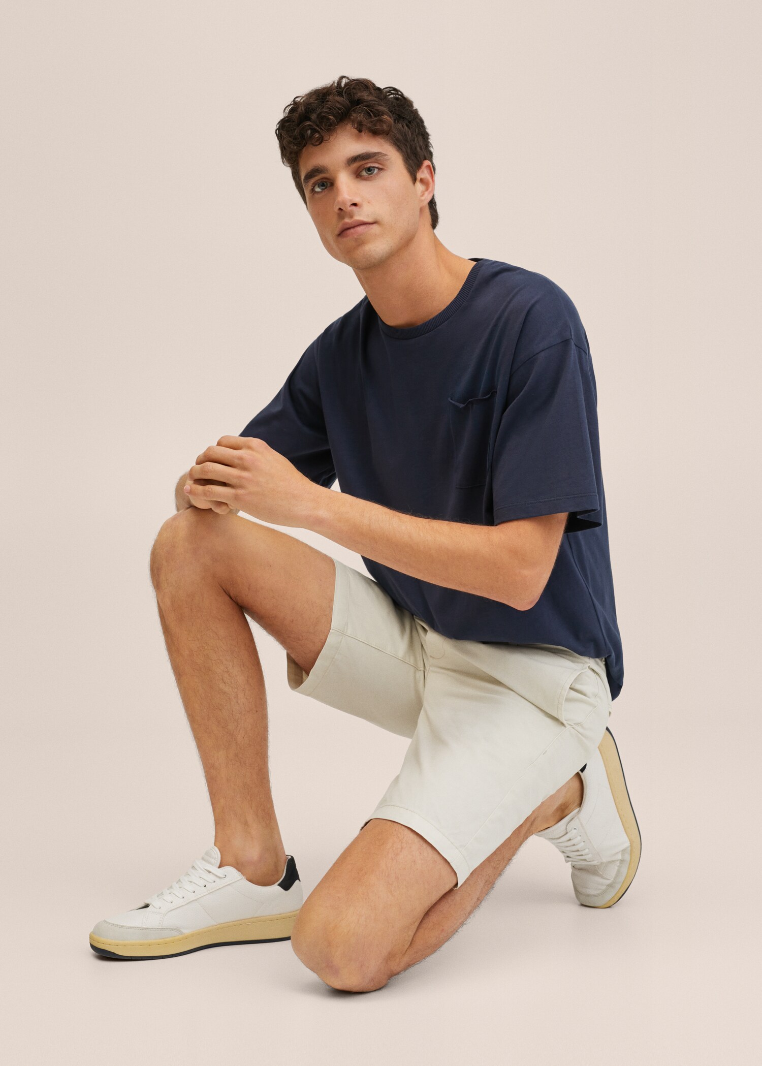 Bermudashorts i chinostil i bomull, slim-fit - Artikkeldetalj 3
