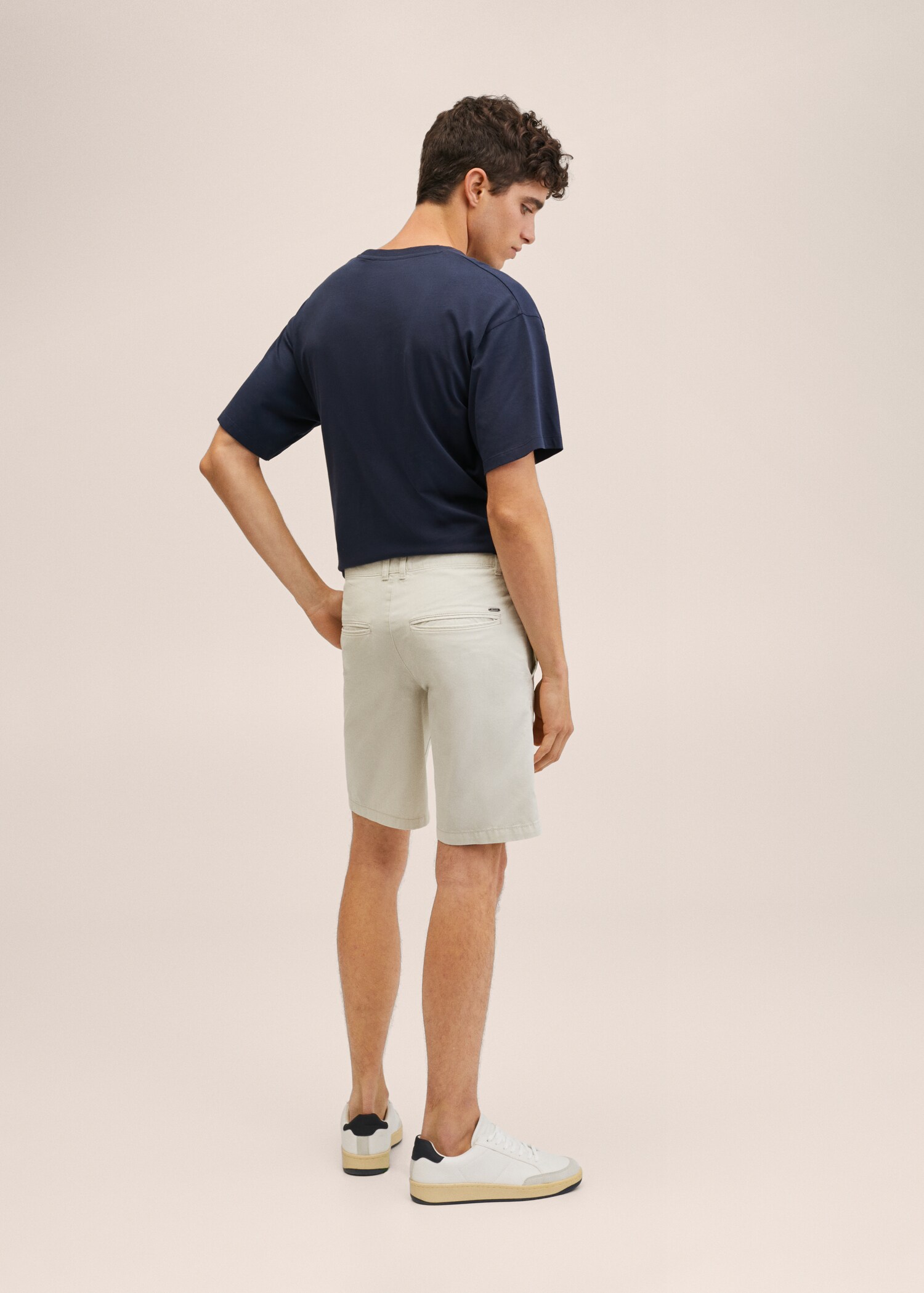 Bermudashorts i chinostil i bomull, slim-fit - Artikkeldetalj 4