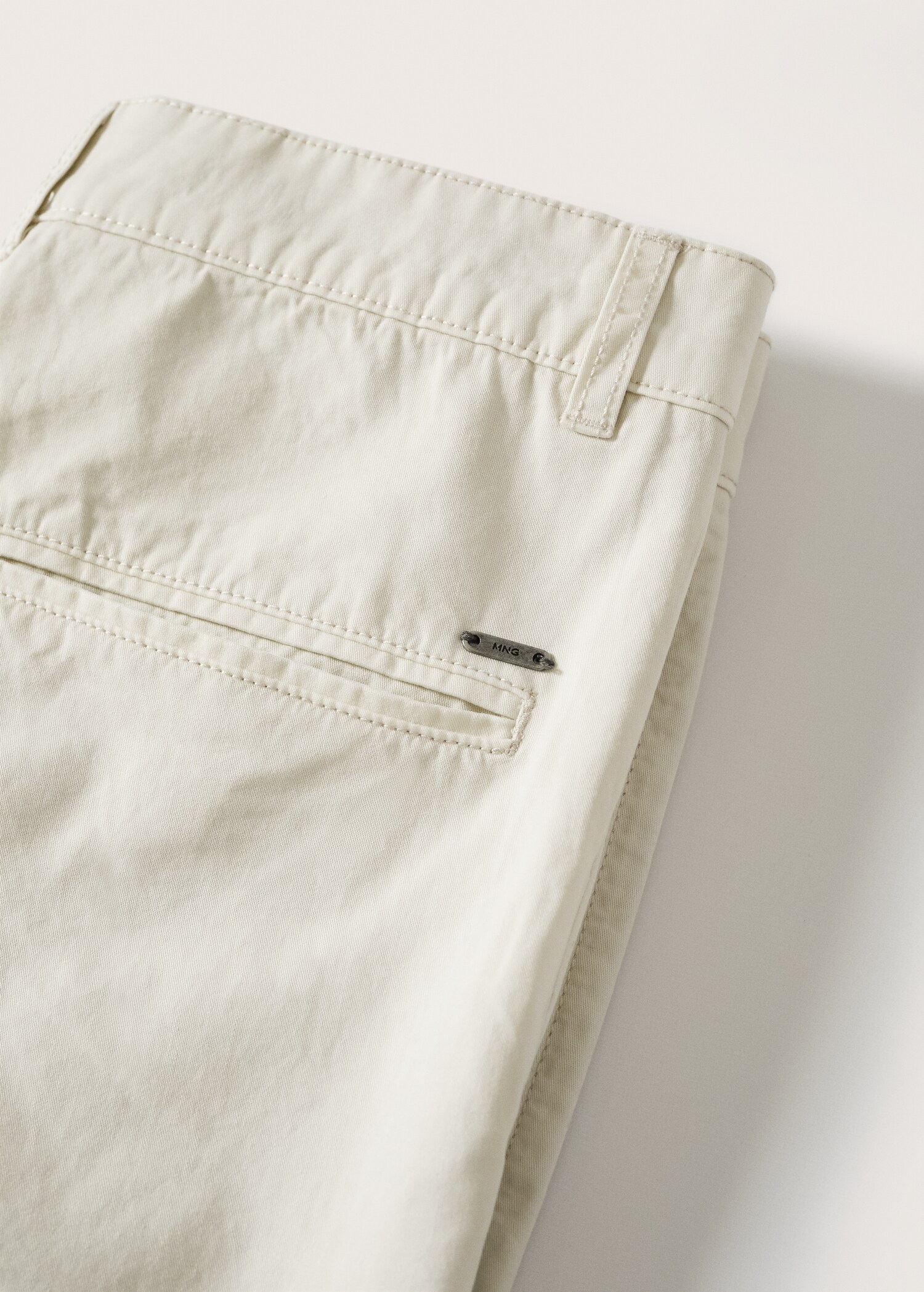 Bermudashorts i chinostil i bomull, slim-fit - Artikkeldetalj 8