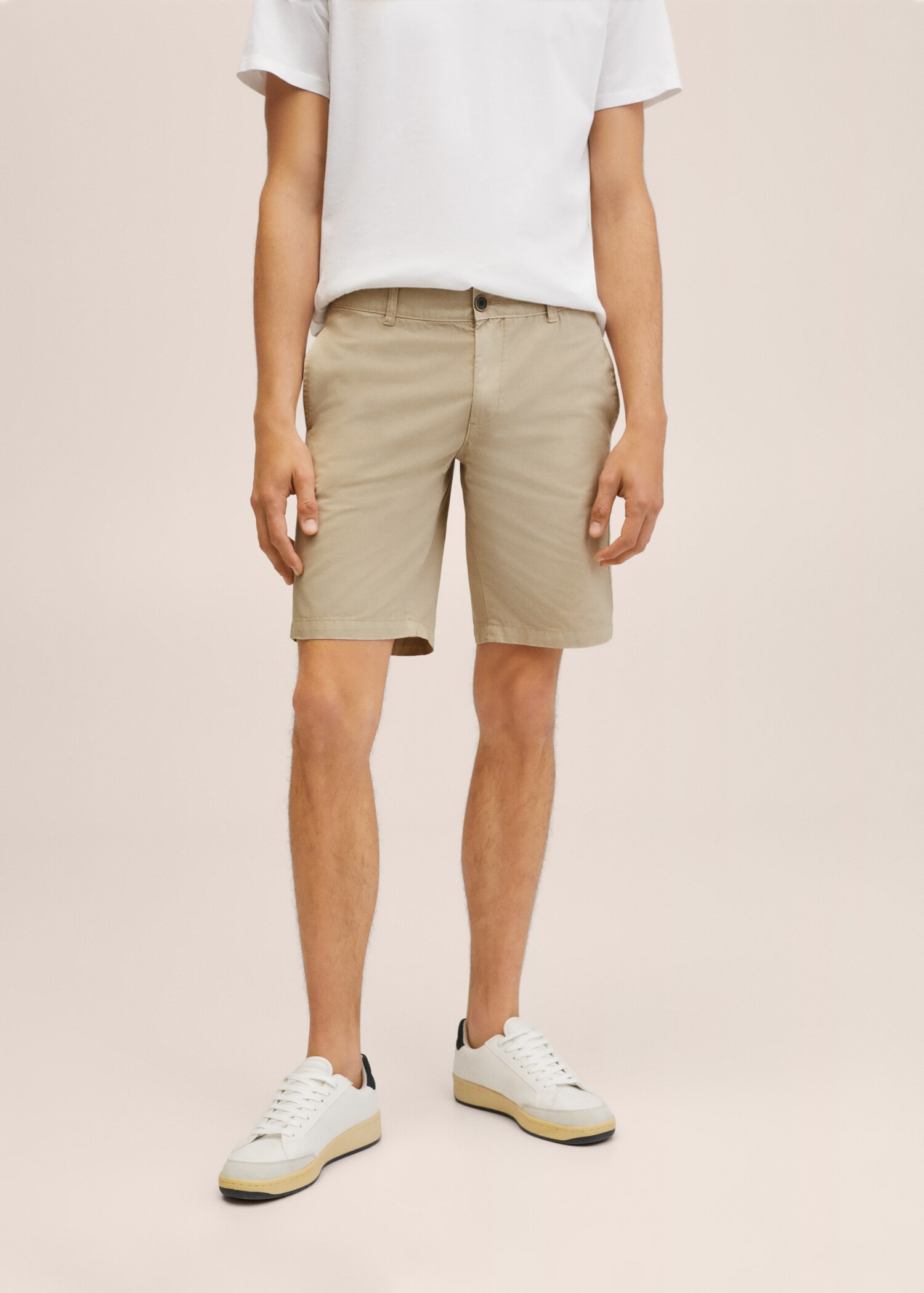 Bermudashorts i chinostil i bomull, slim-fit - Artikkeldetalj 1