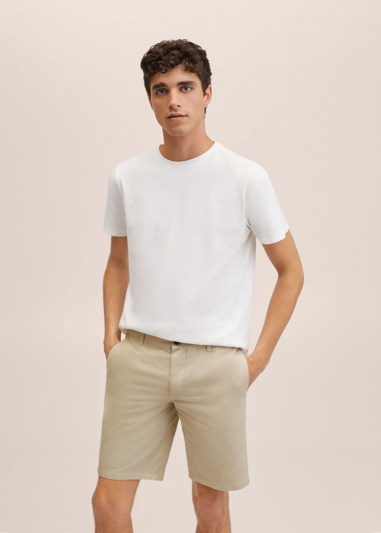 Bermudashorts i chinostil i bomull, slim-fit - Artikkeldetalj 2