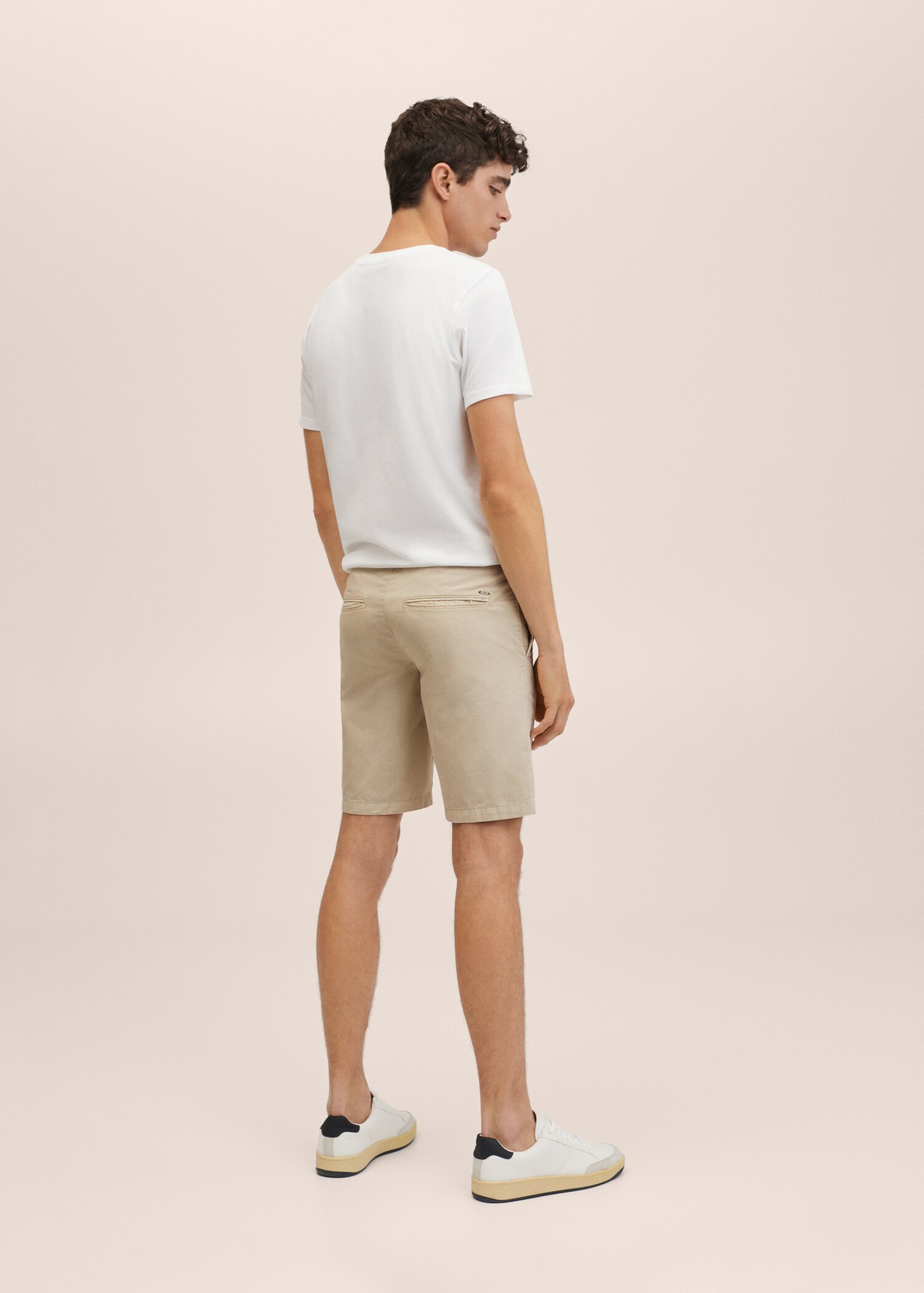 Bermudashorts i chinostil i bomull, slim-fit - Baksiden av artikkelen
