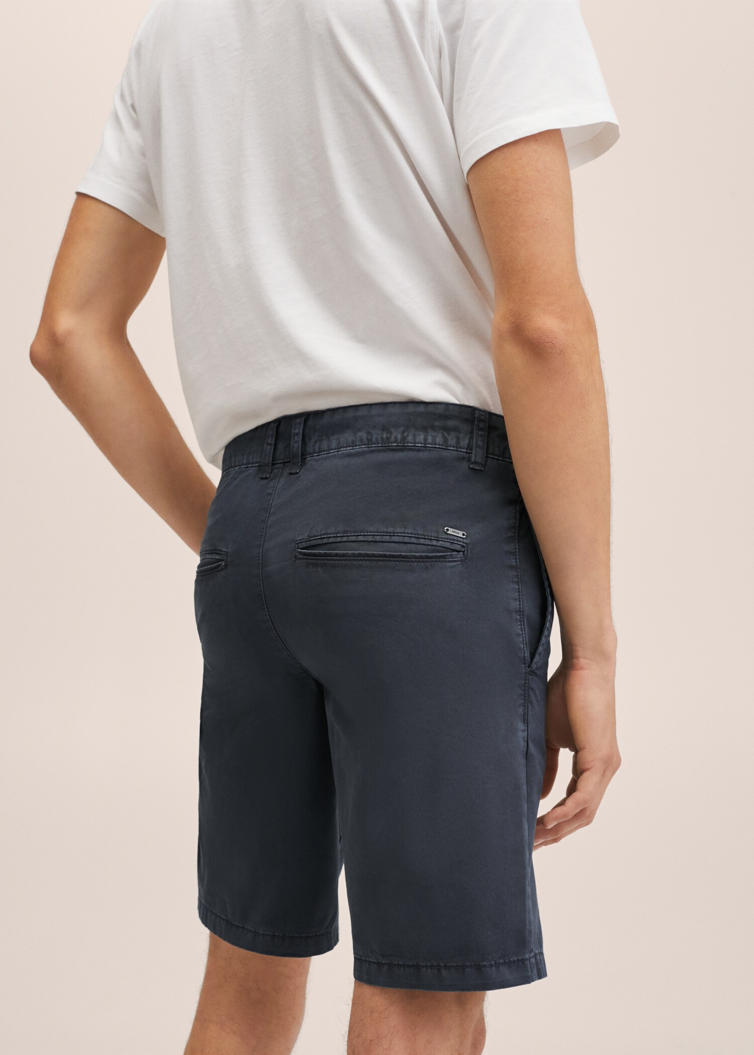 Bermudashorts i chinostil i bomull, slim-fit - Artikkeldetalj 2