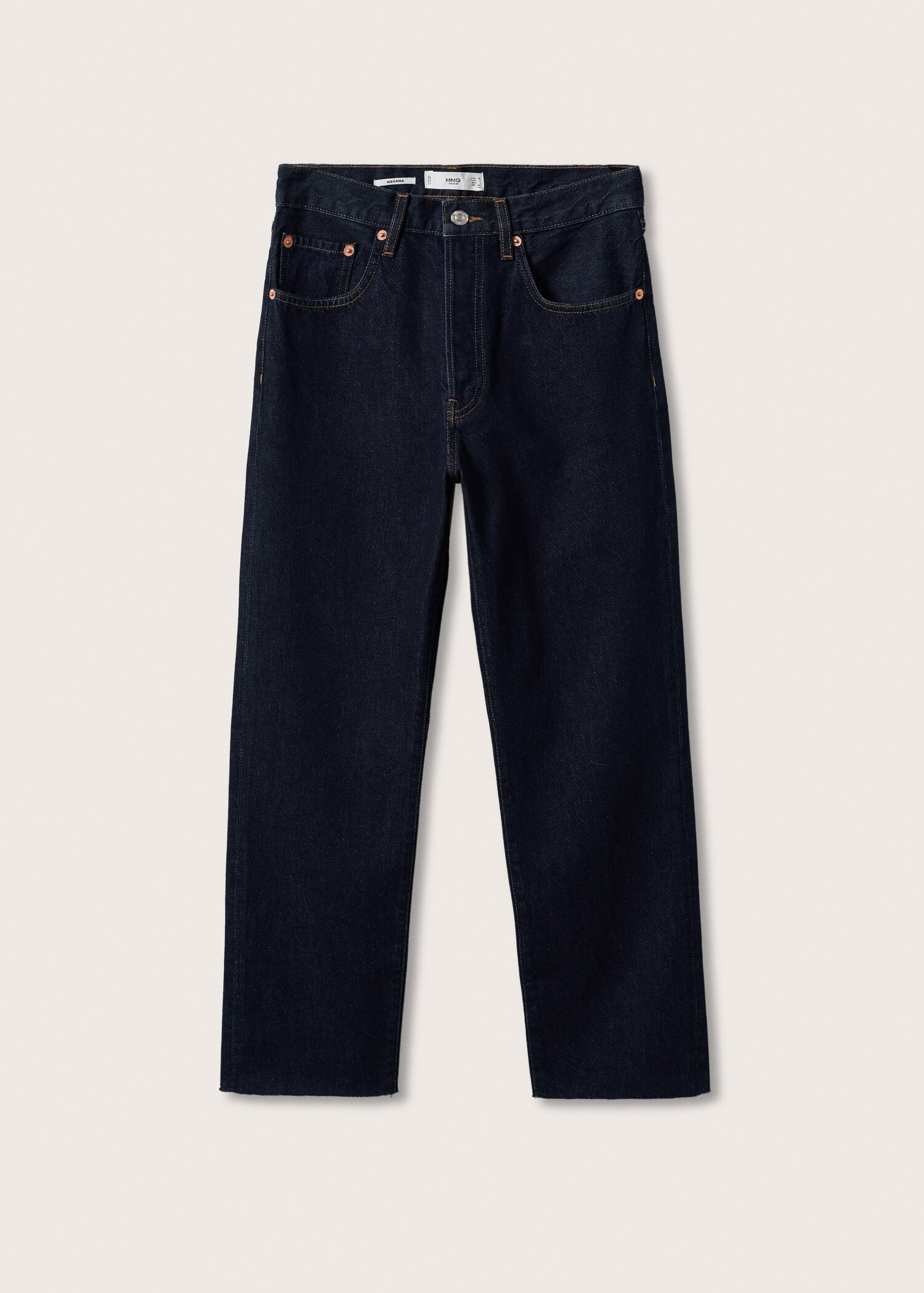 Highwaist straight cropped jeans - Article without model