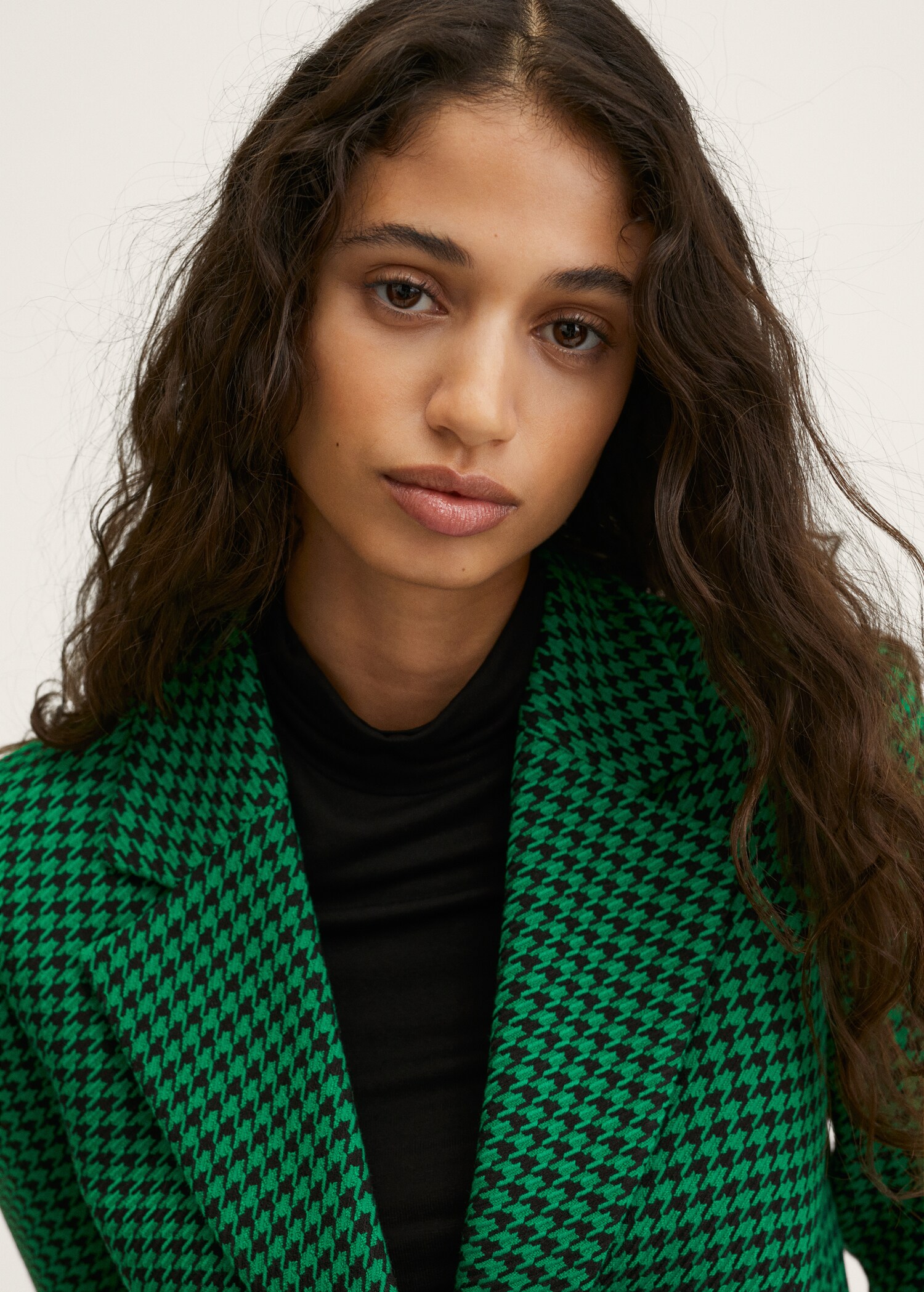 Hahnentritt-Blazer aus Woll-Mix - Damen | MANGO OUTLET Deutschland 