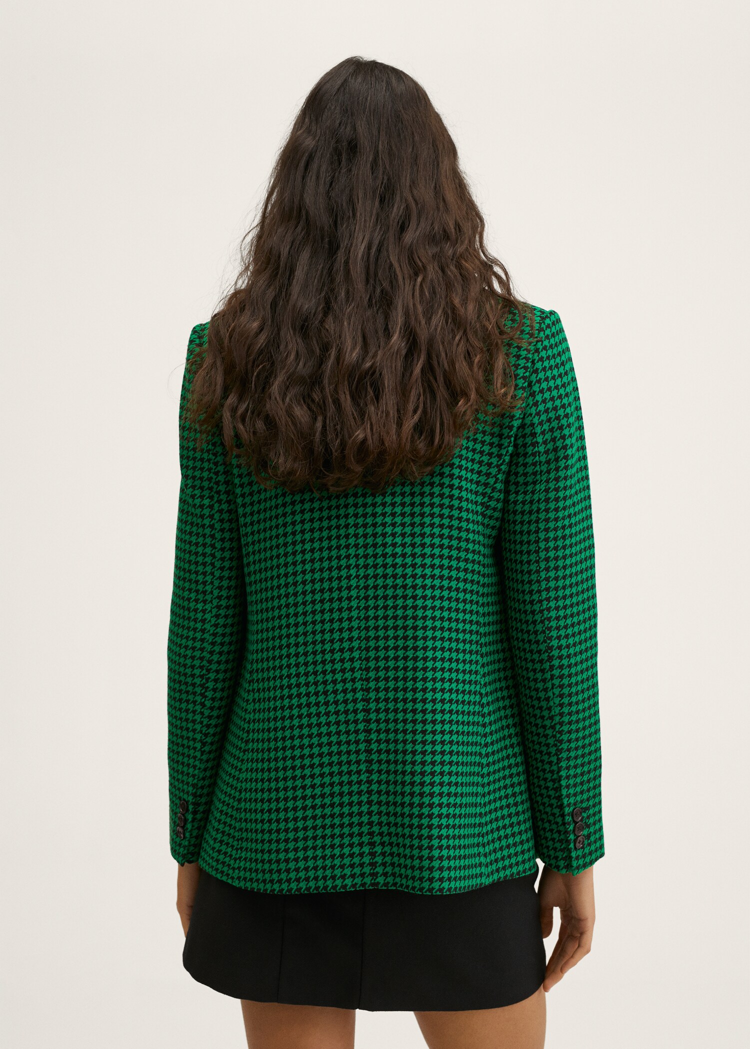 Hahnentritt-Blazer aus Woll-Mix 