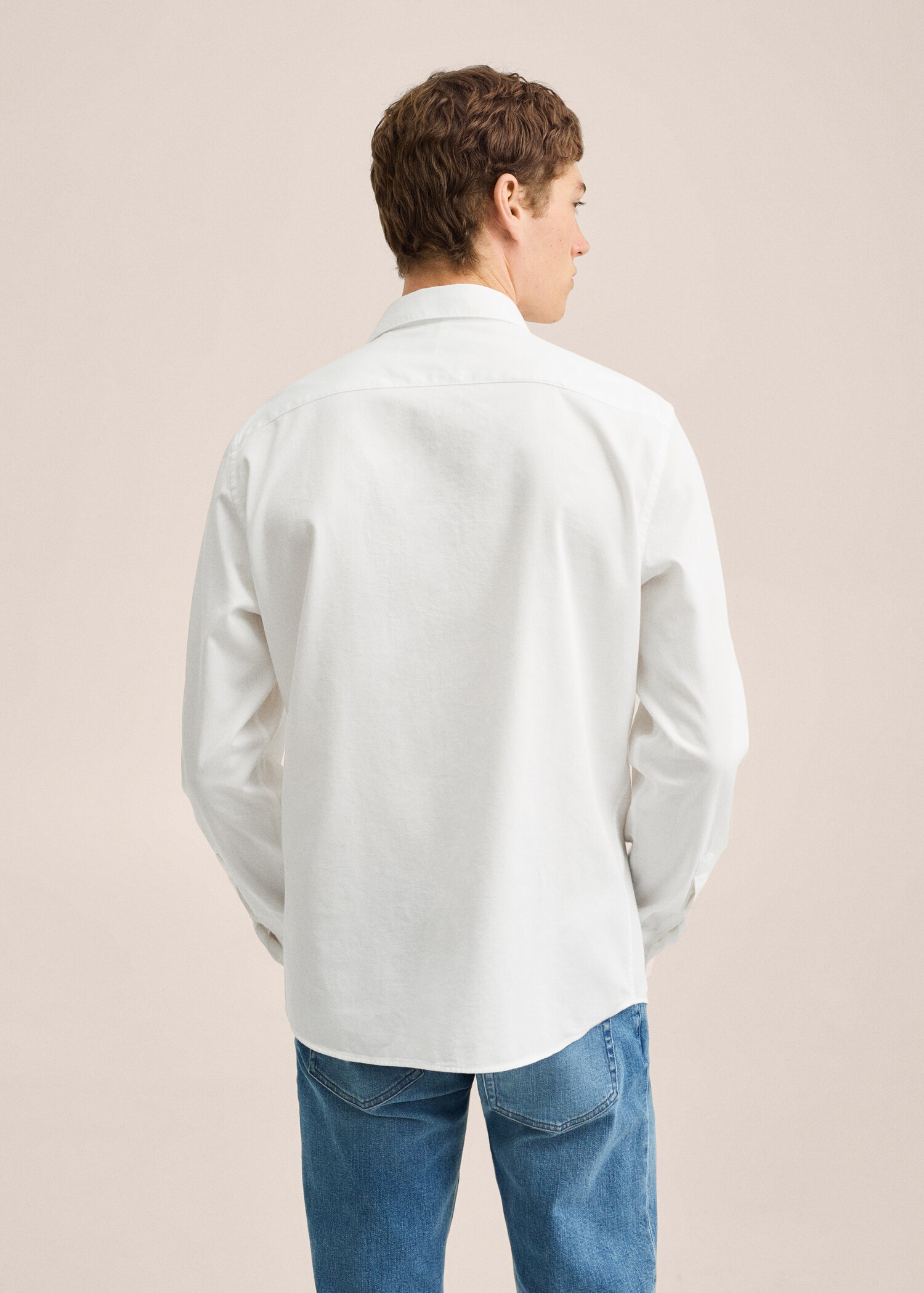 Bavlněná košile slim fit se strukturou - Zadní strana zboží