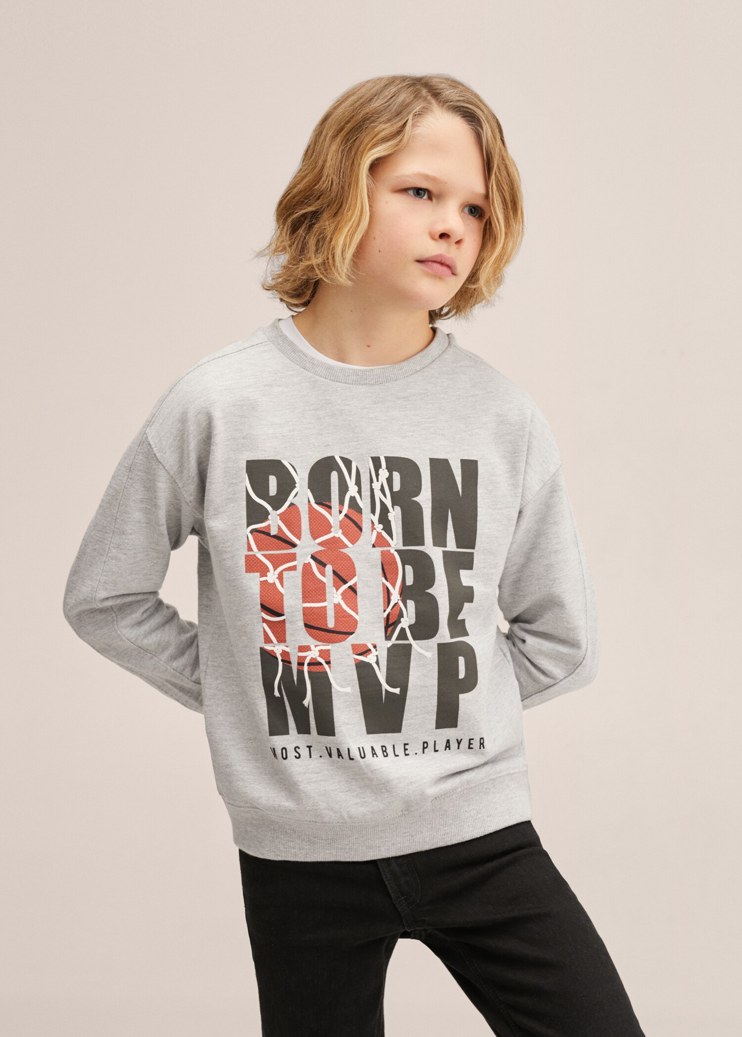 Sudadera algodón estampada - Plano medio