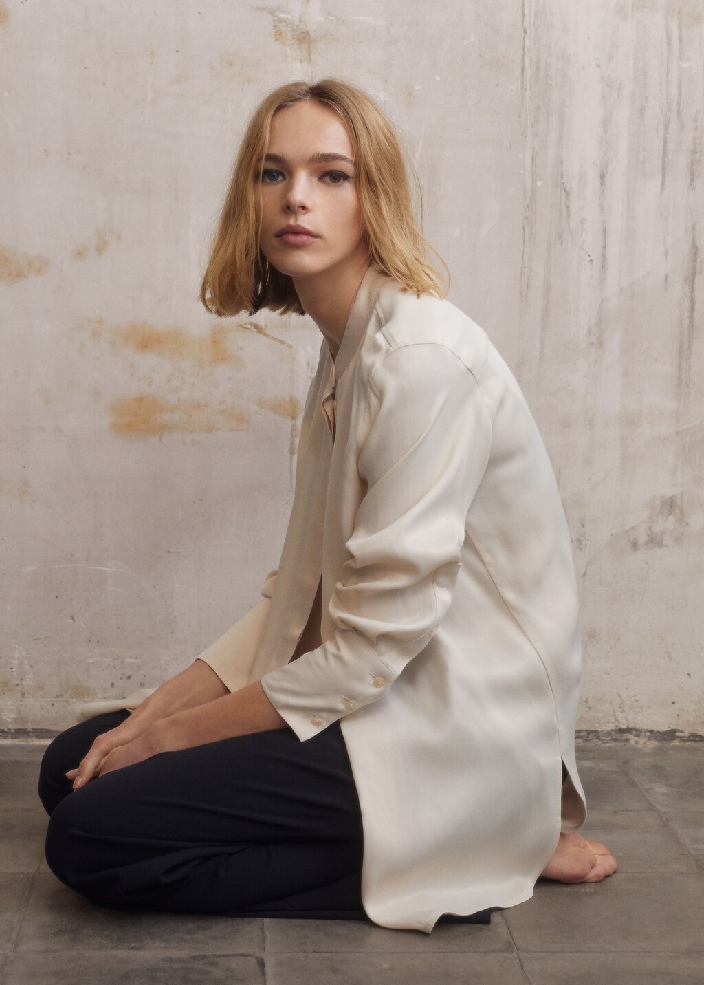 mango oversized satin shirt