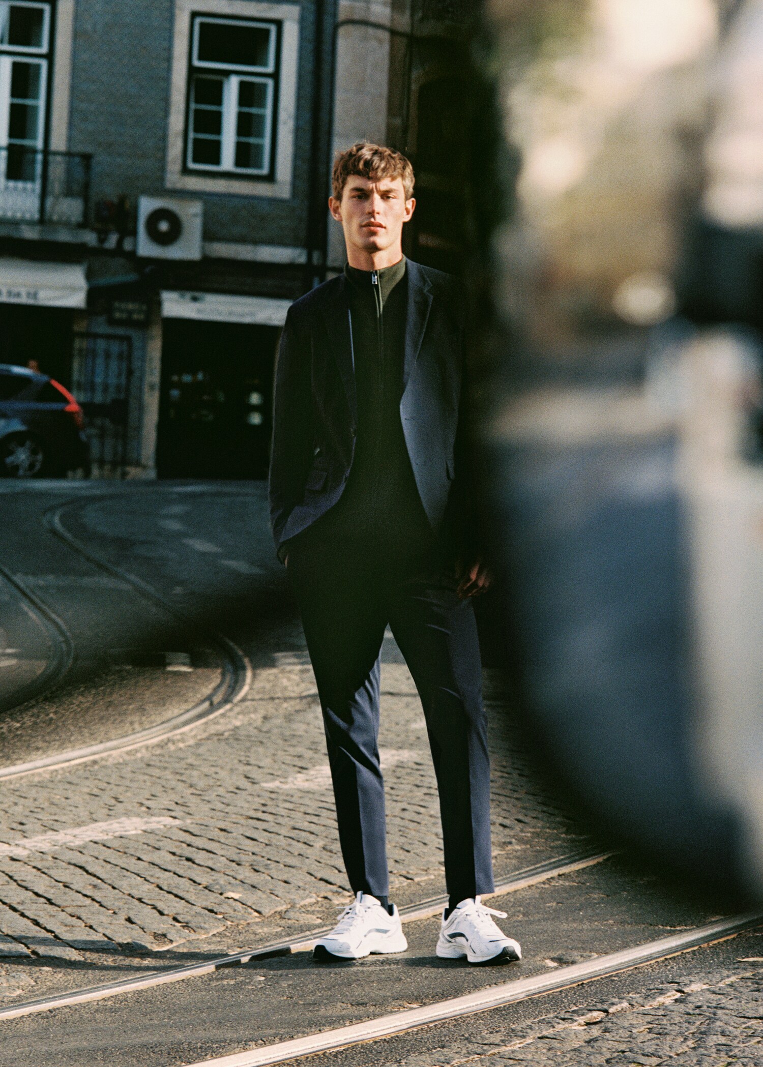 Bavlněné oblekové kalhoty slim fit - Detail zboží 5