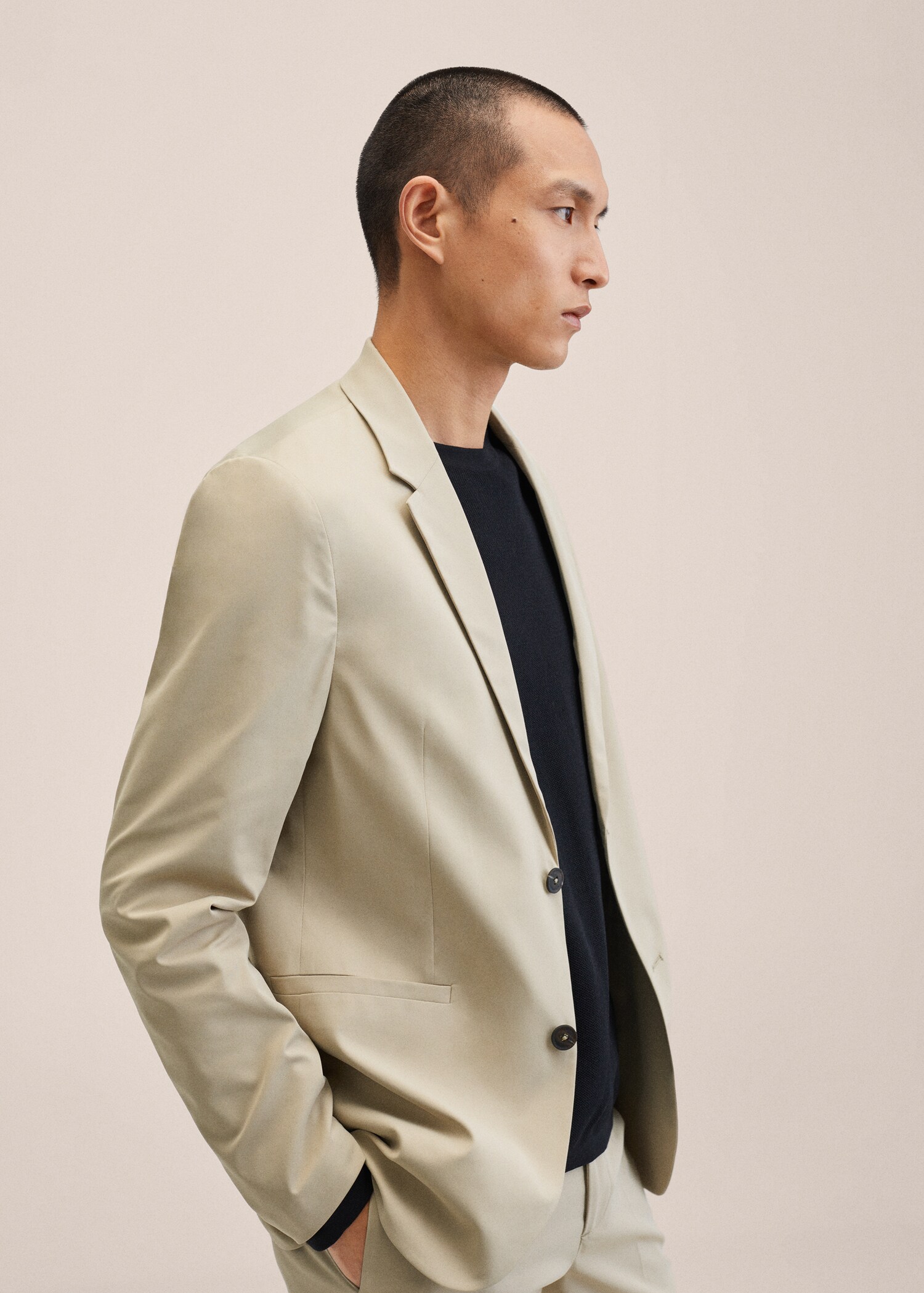 Oblekové strečové sako slim fit - Detail zboží 2
