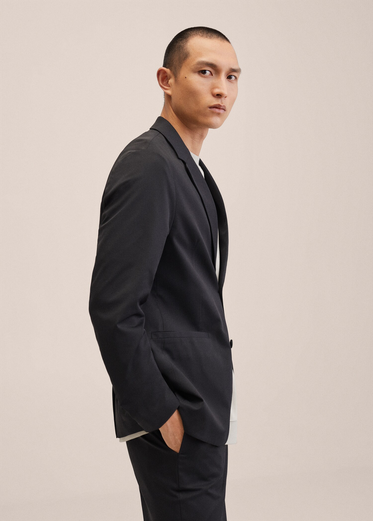 Oblekové strečové sako slim fit - Detail zboží 2