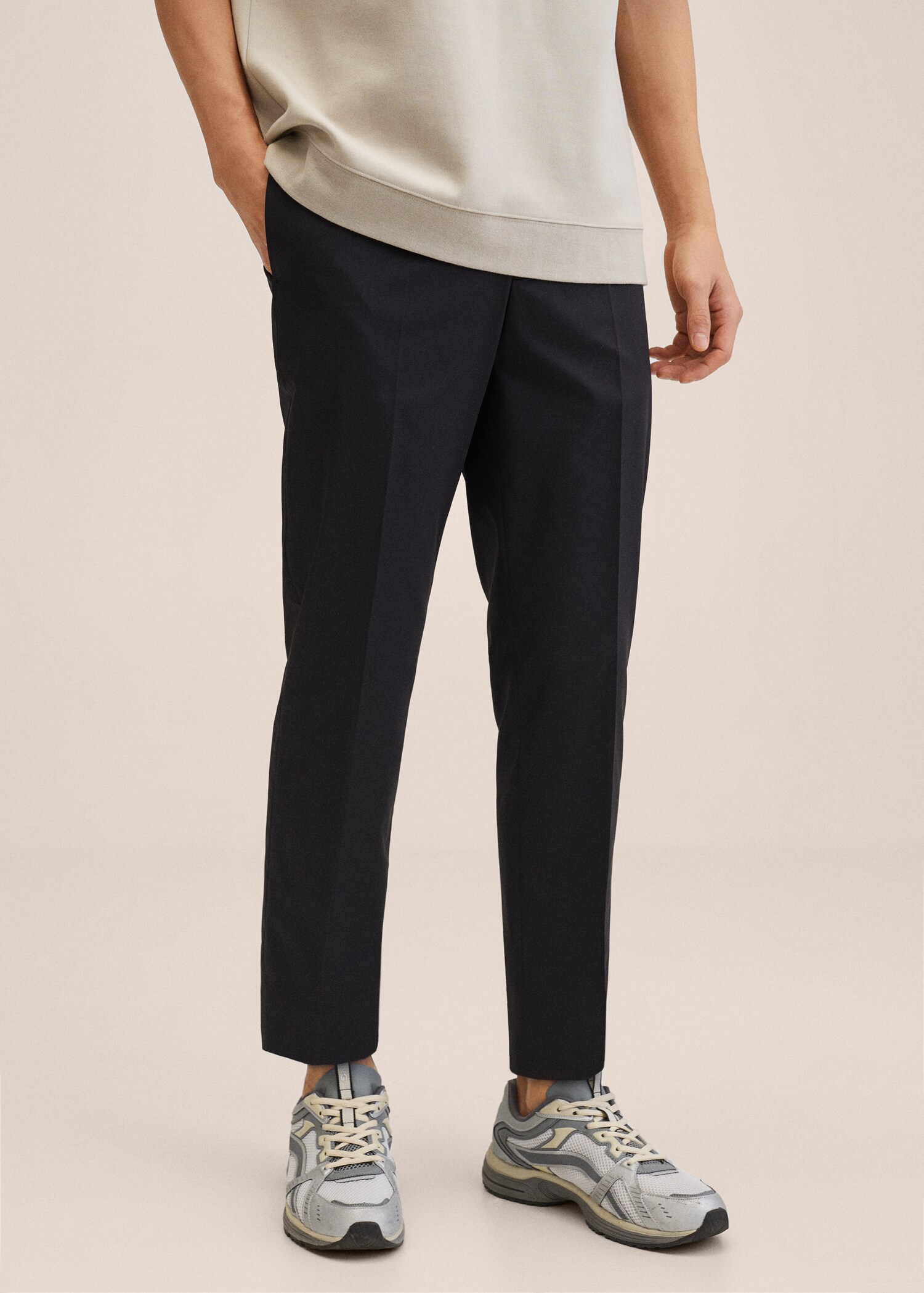 Pantalón traje slim fit stretch - Plano medio