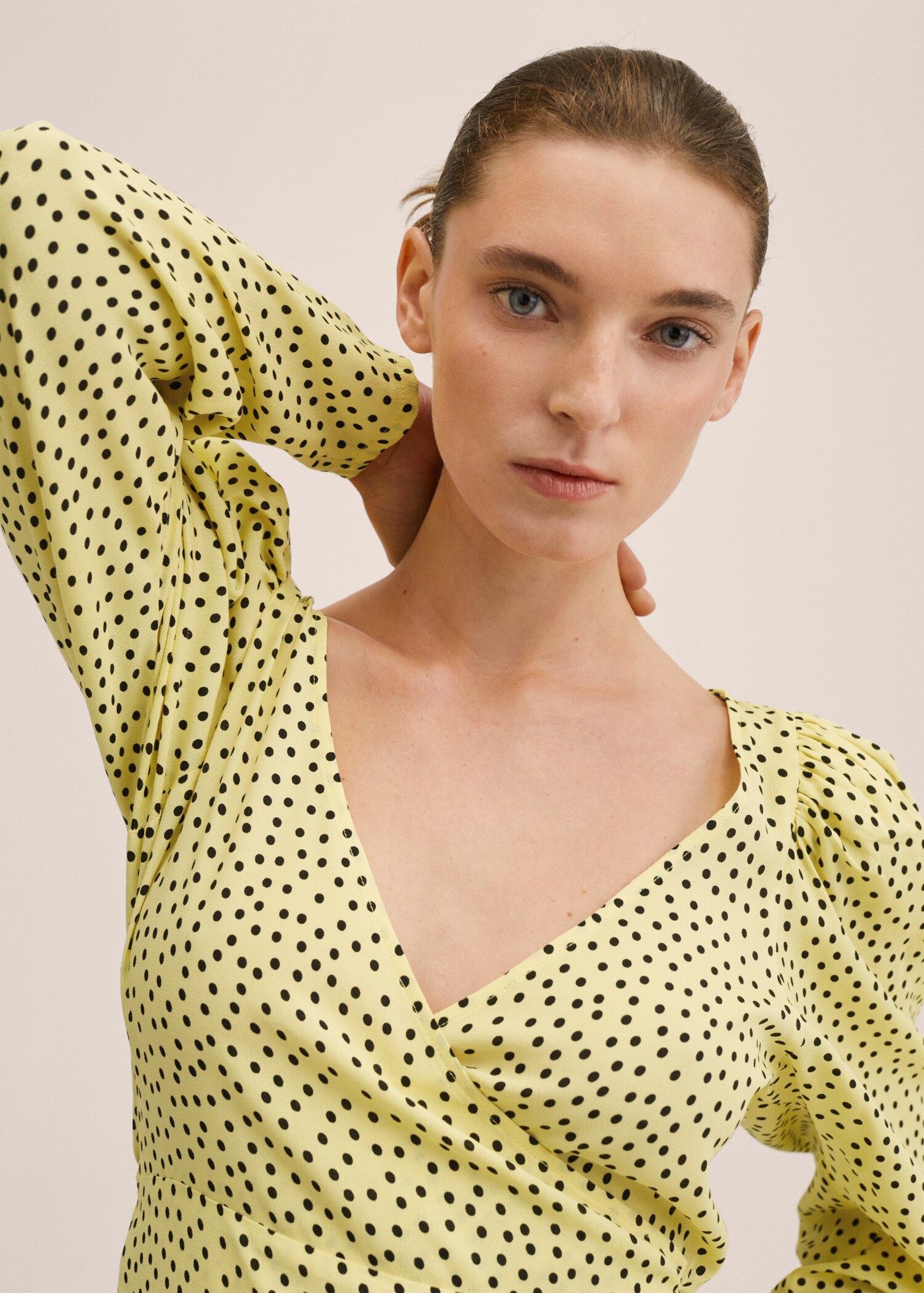 Double-breasted polka-dot blouse - Details of the article 1