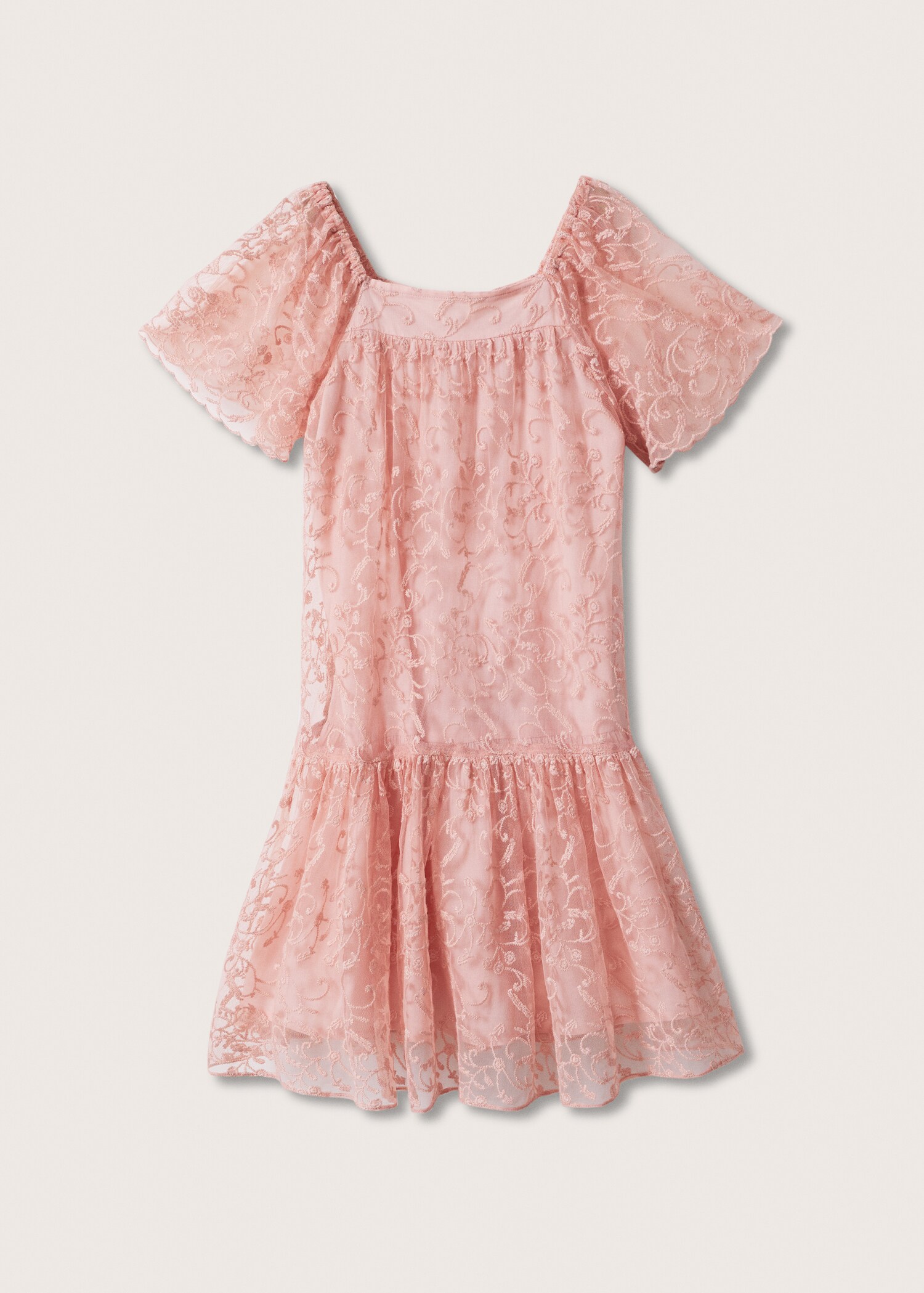Floral embroidery tulle dress - Article without model