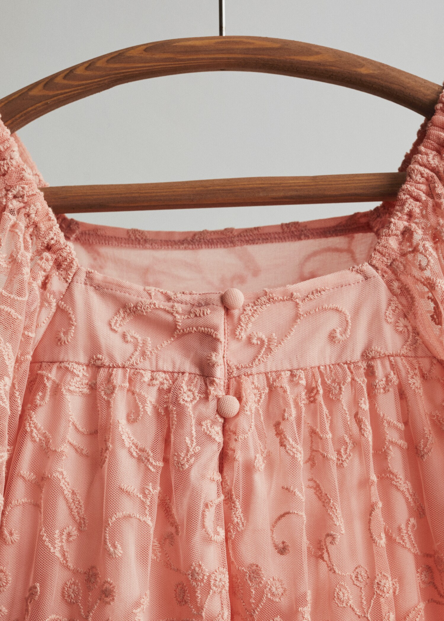 Floral embroidery tulle dress - Details of the article 1