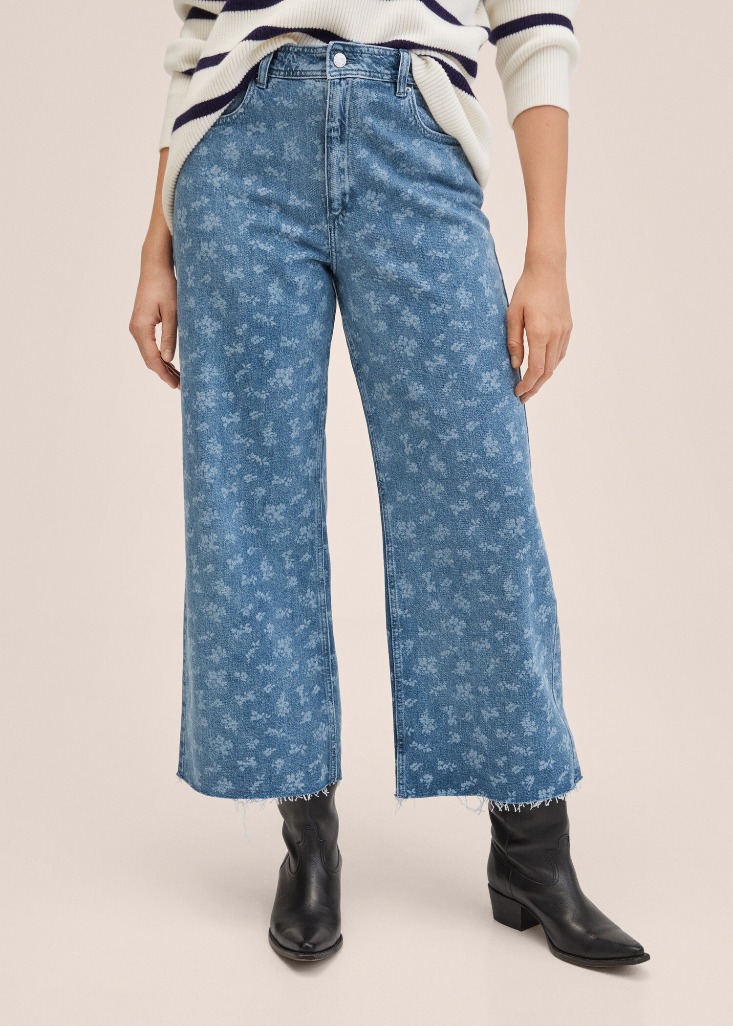 Džíny culottes s vysokým pasem - Náhled ve středové rovině