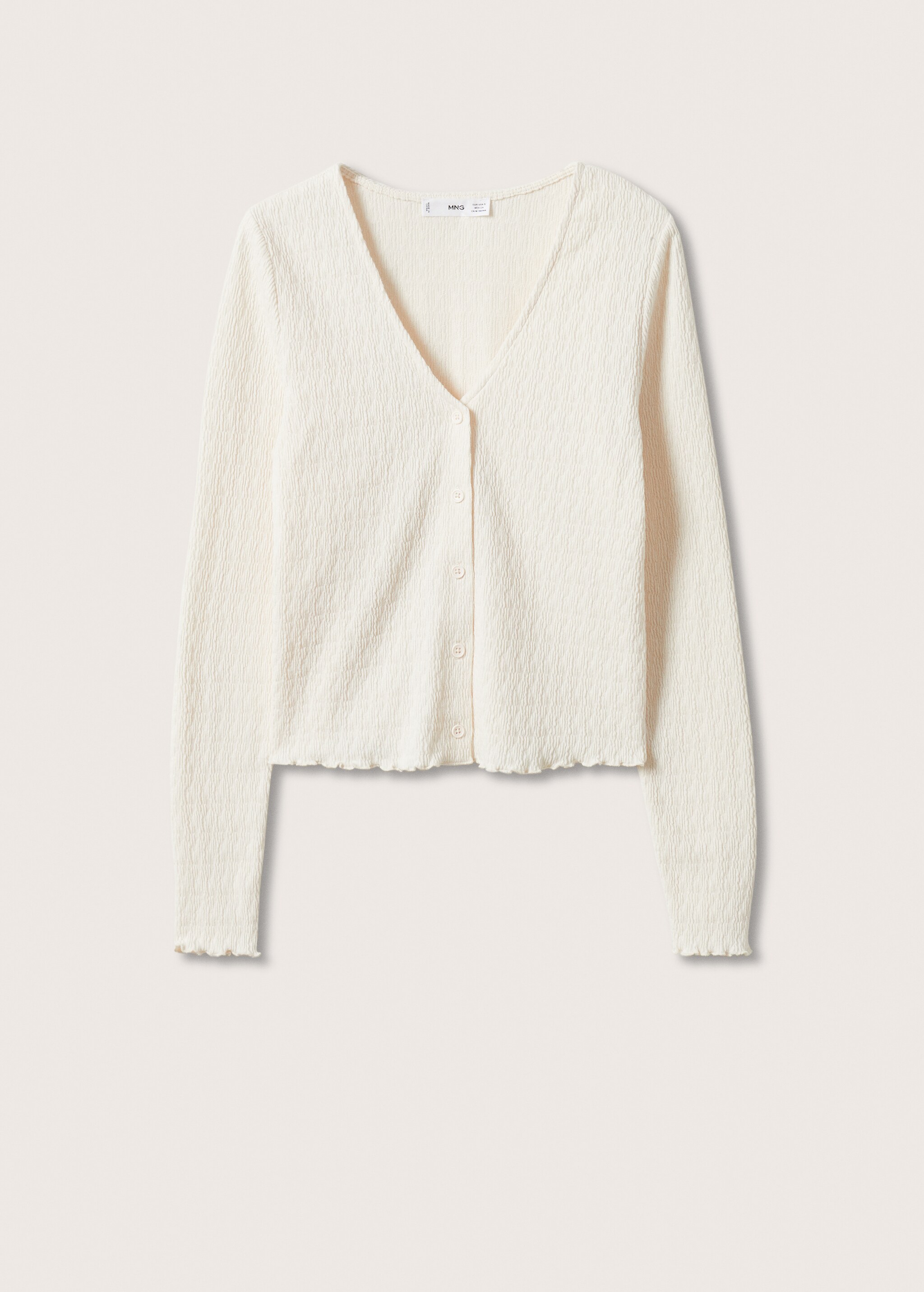Textured cotton cardigan - Article without model