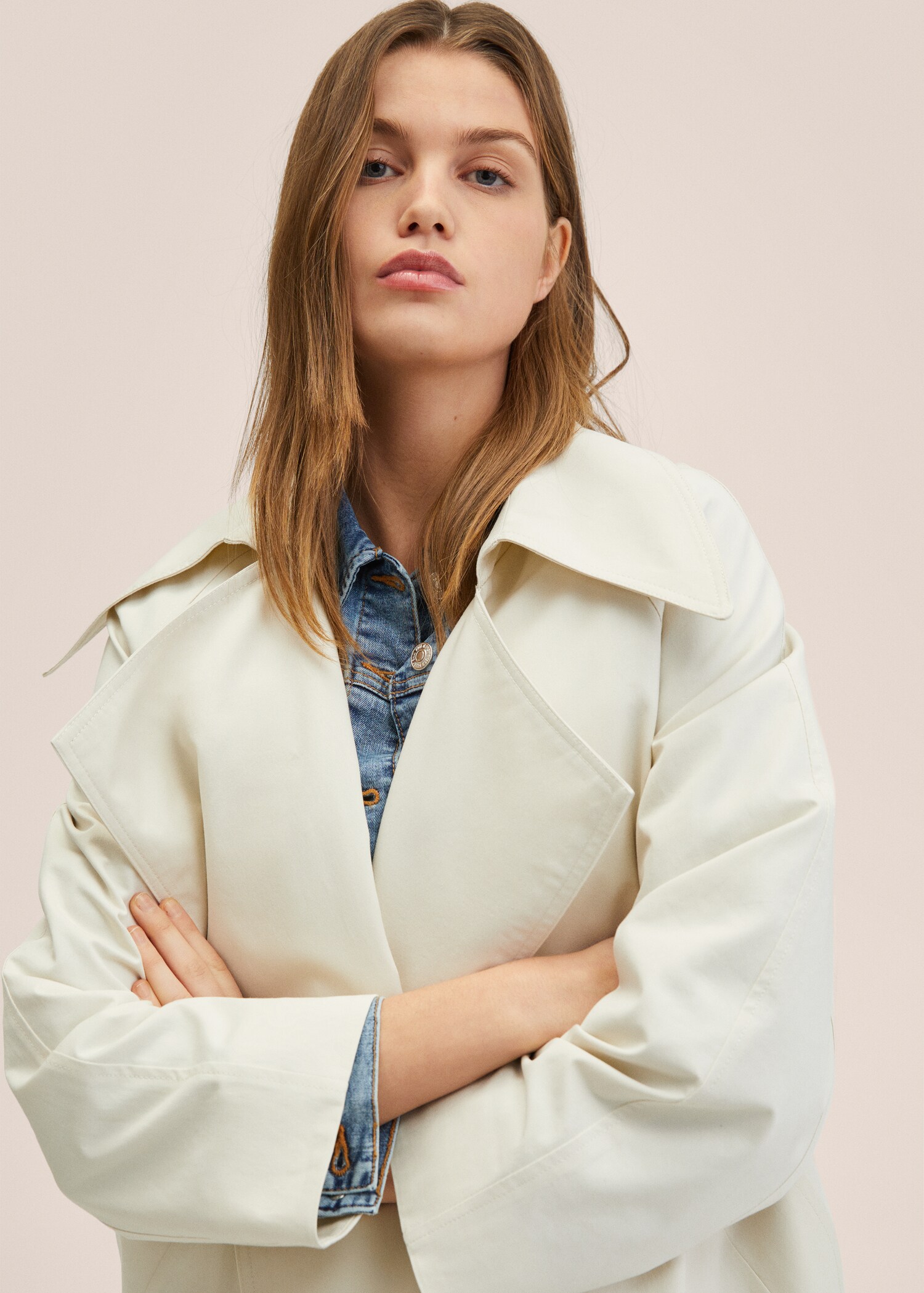 Oversize water-repellent trench coat - Medium plane