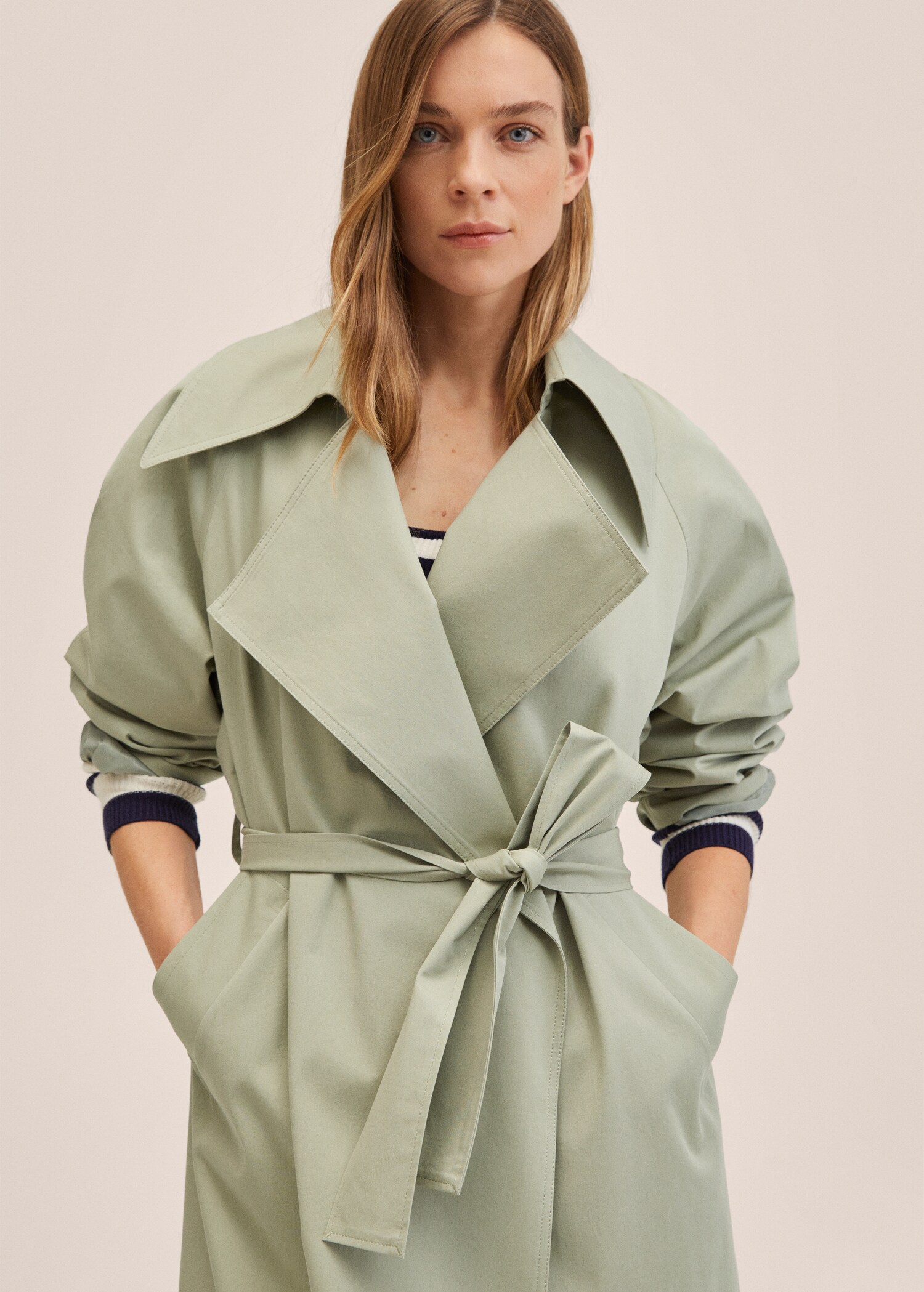 Oversize water-repellent trench coat - Medium plane