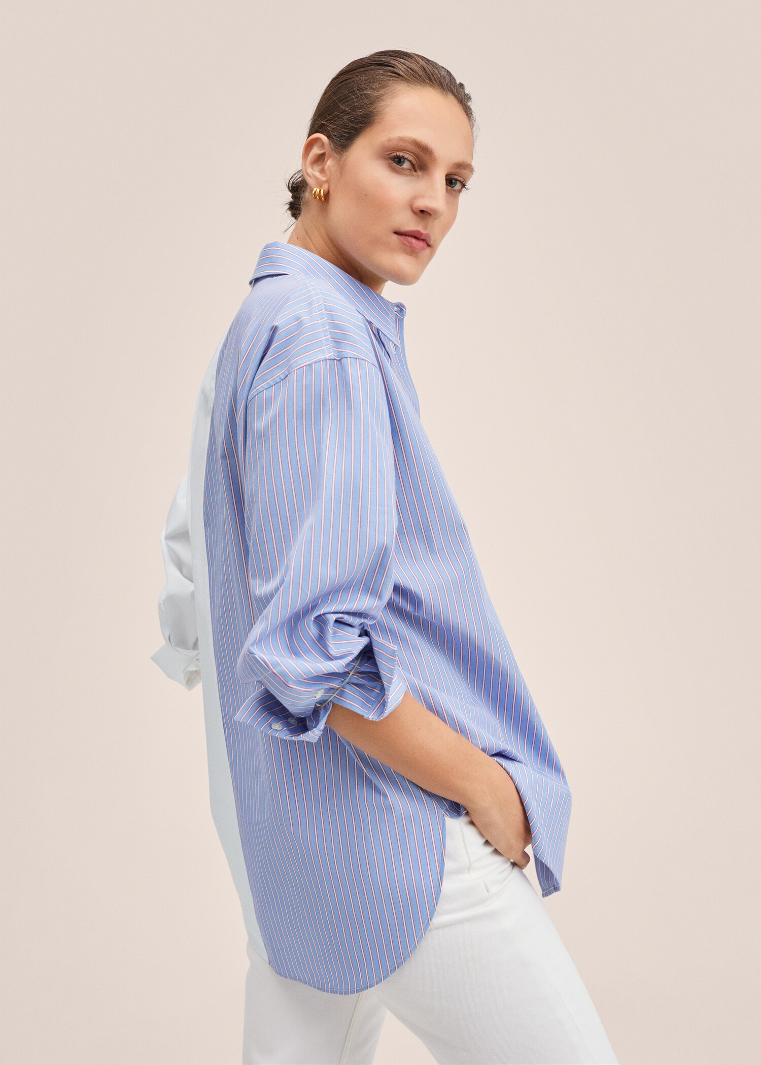 Camisa algodón combinada - Plano medio