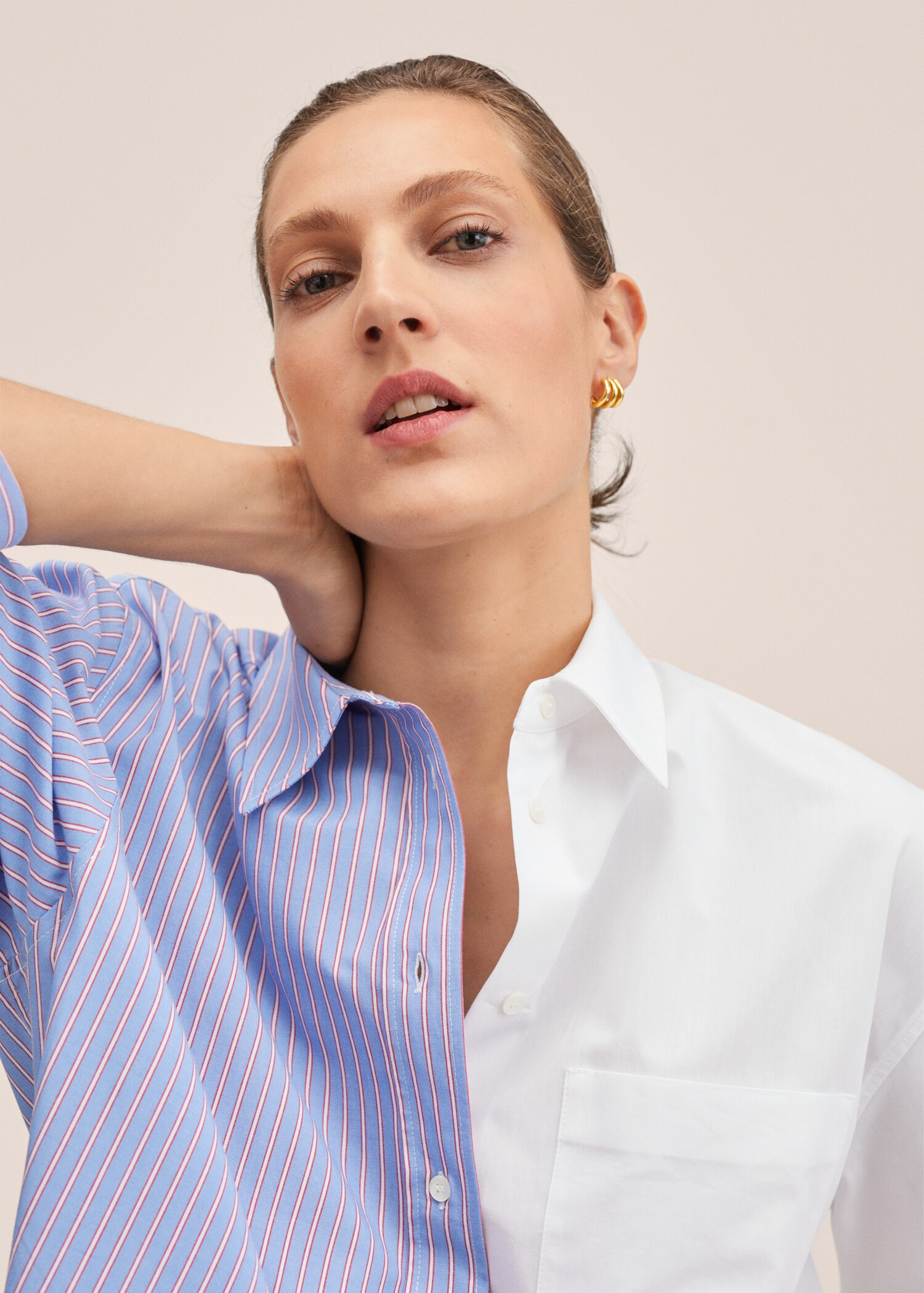 Camisa algodón combinada - Detalle del artículo 1