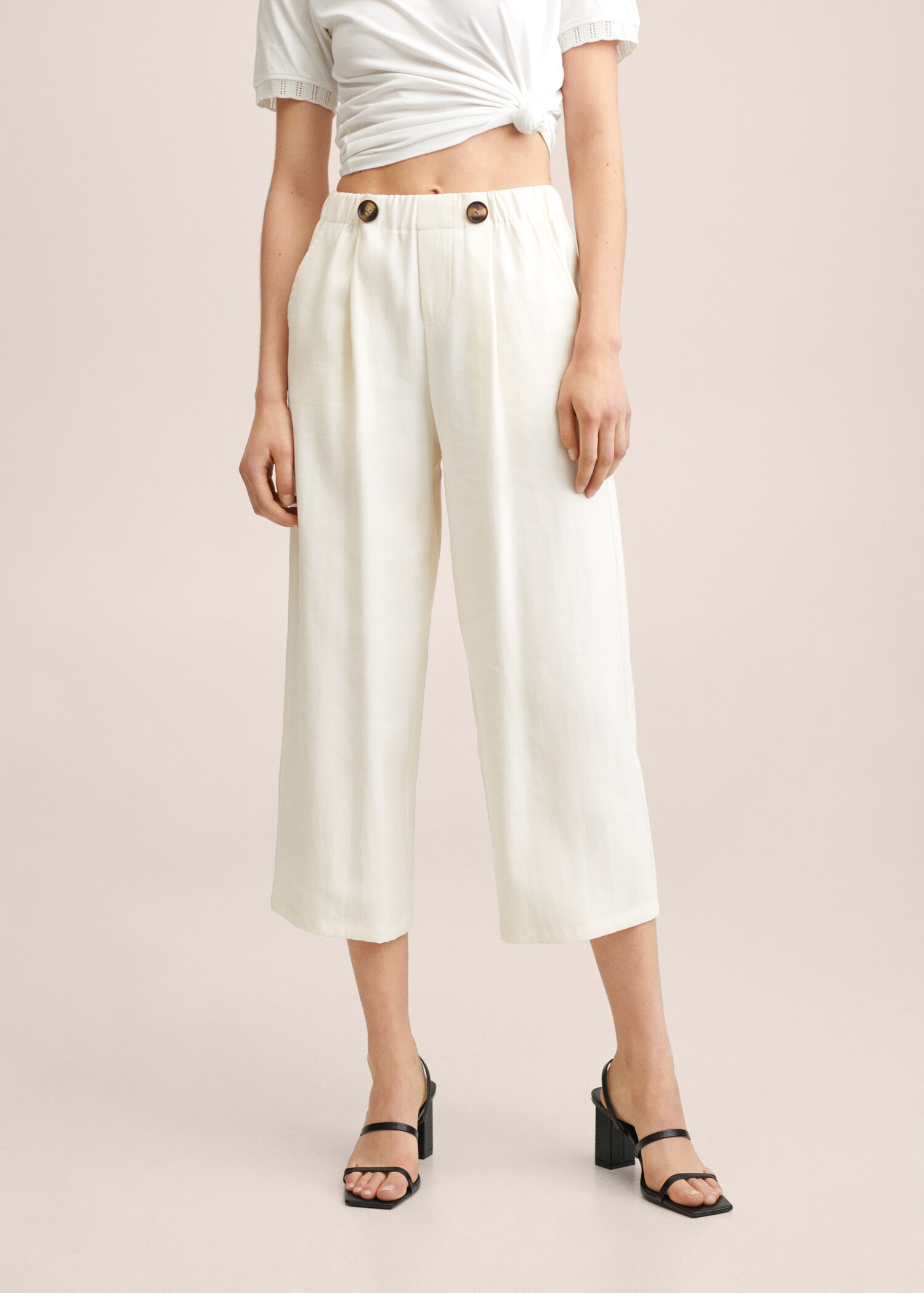 Jupe-culotte boutons - Plan moyen