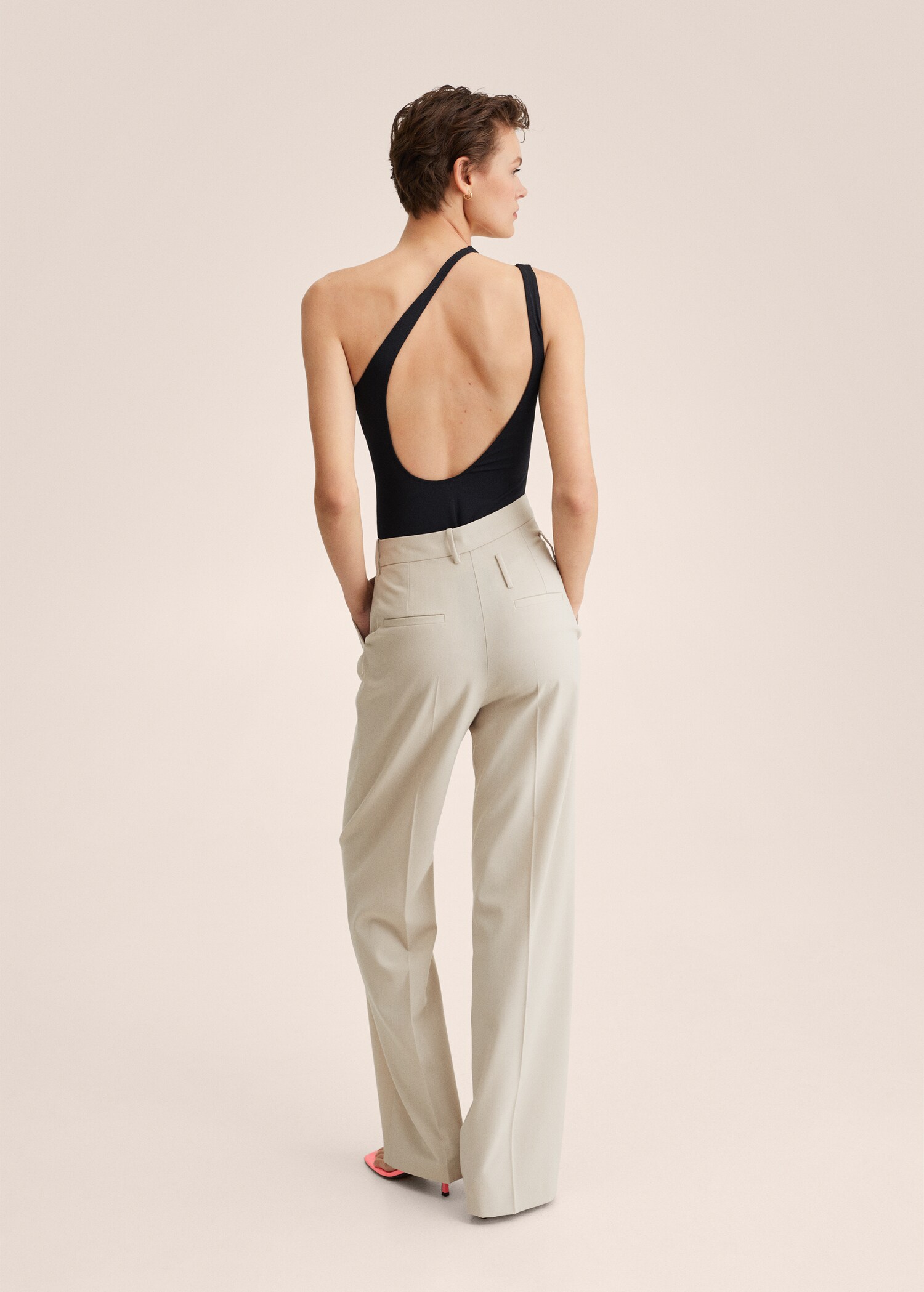 Pantalón wideleg doble cintura - Reverso del artículo
