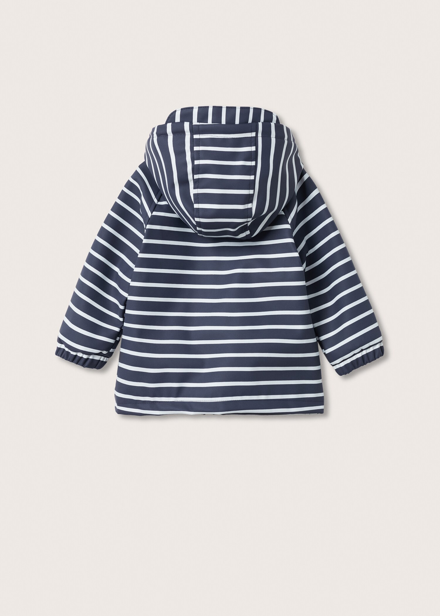 Striped waterproof parka - Reverse of the article