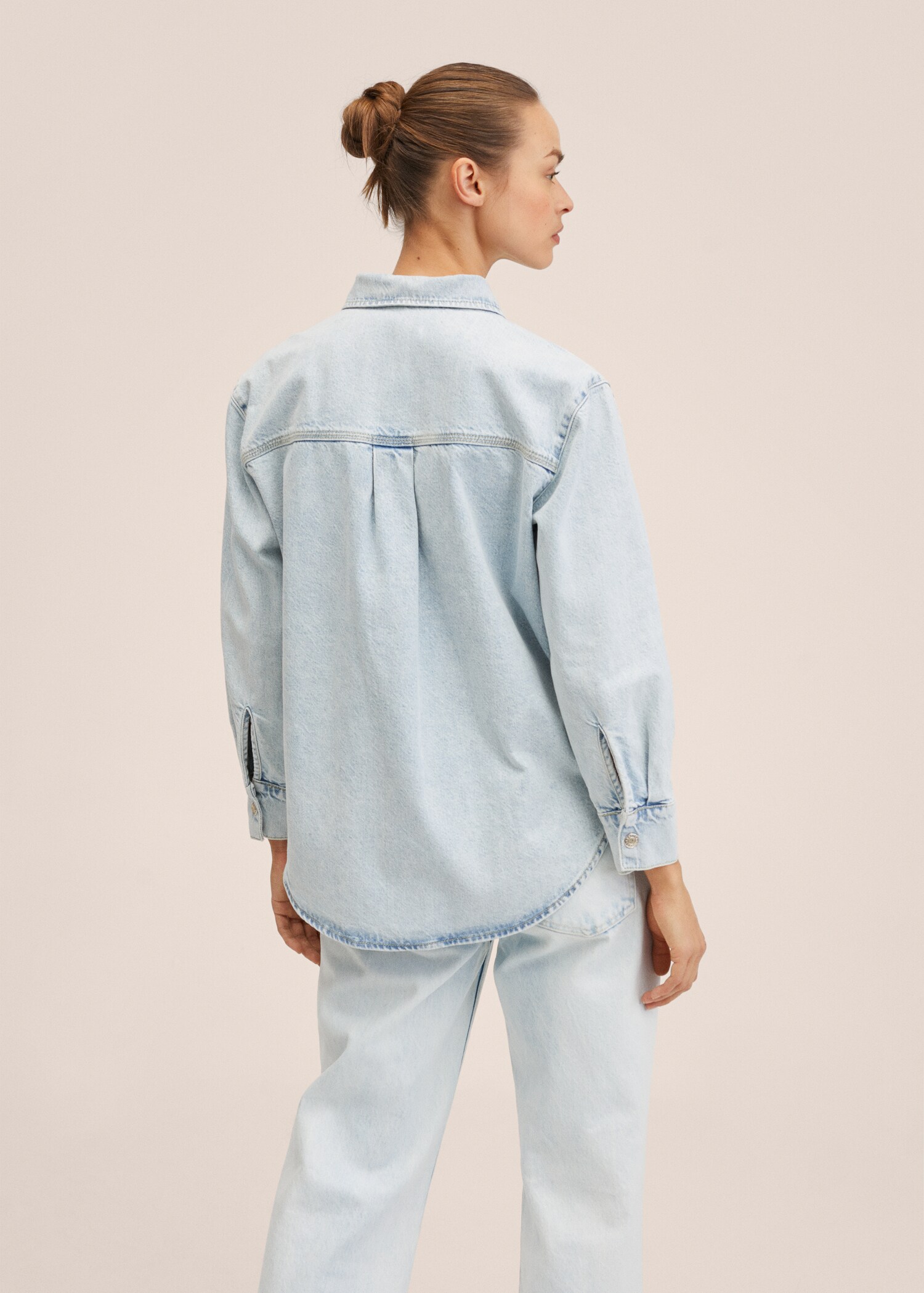 Oversized denim overshirt - Reverse of the article