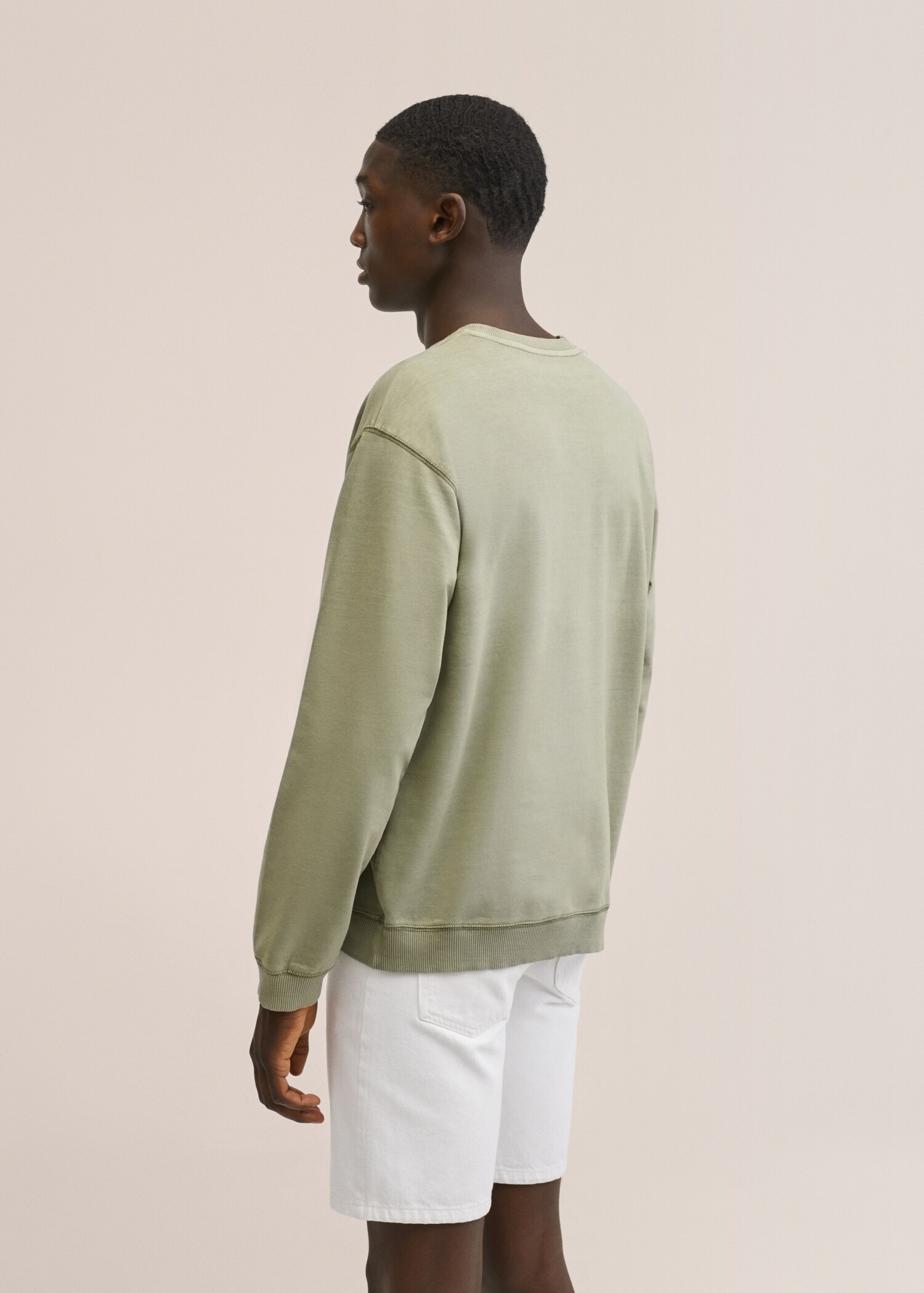 Gemustertes Baumwoll-Sweatshirt - Rückseite des Artikels