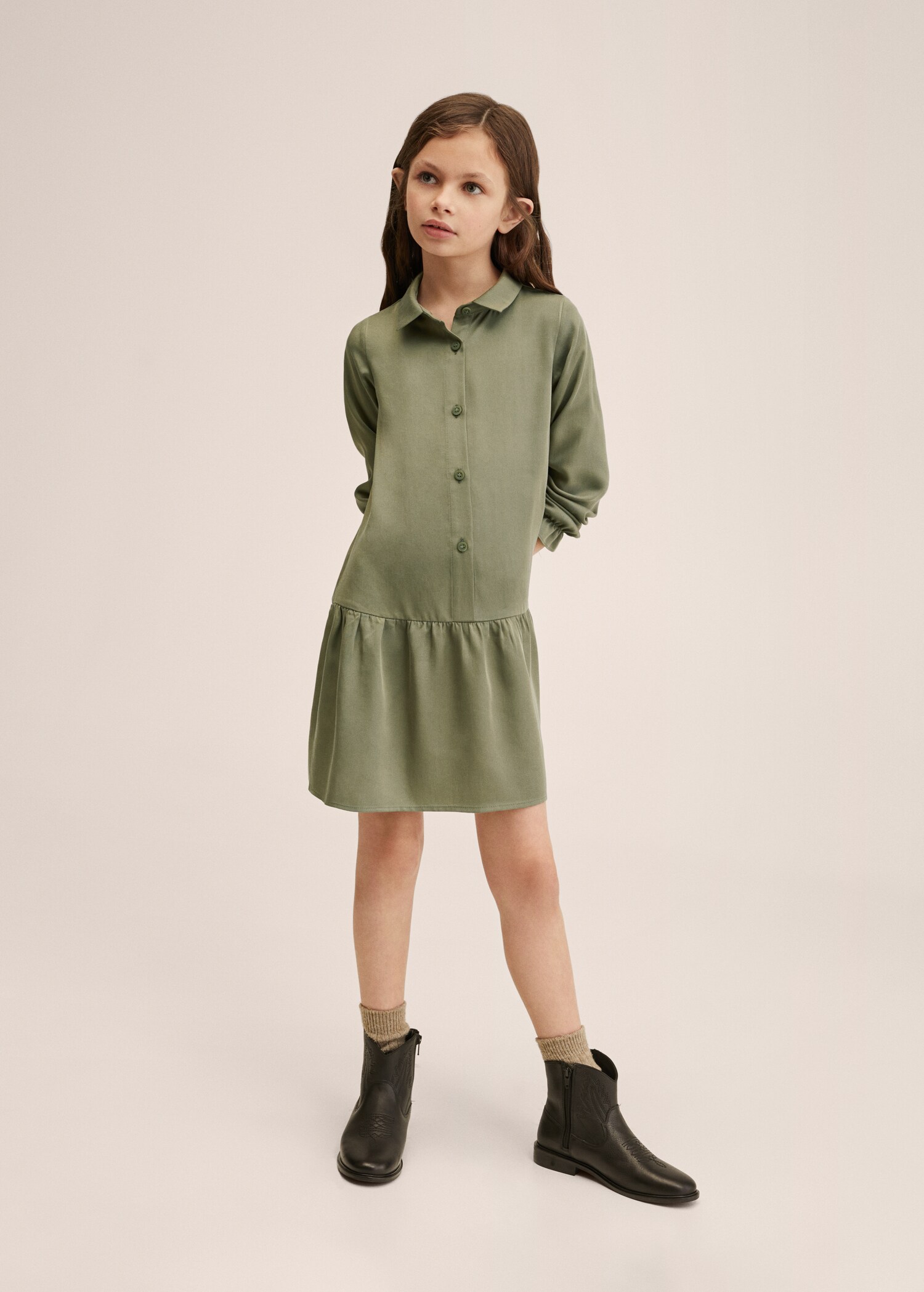 Vestido camisero lyocell - Plano medio