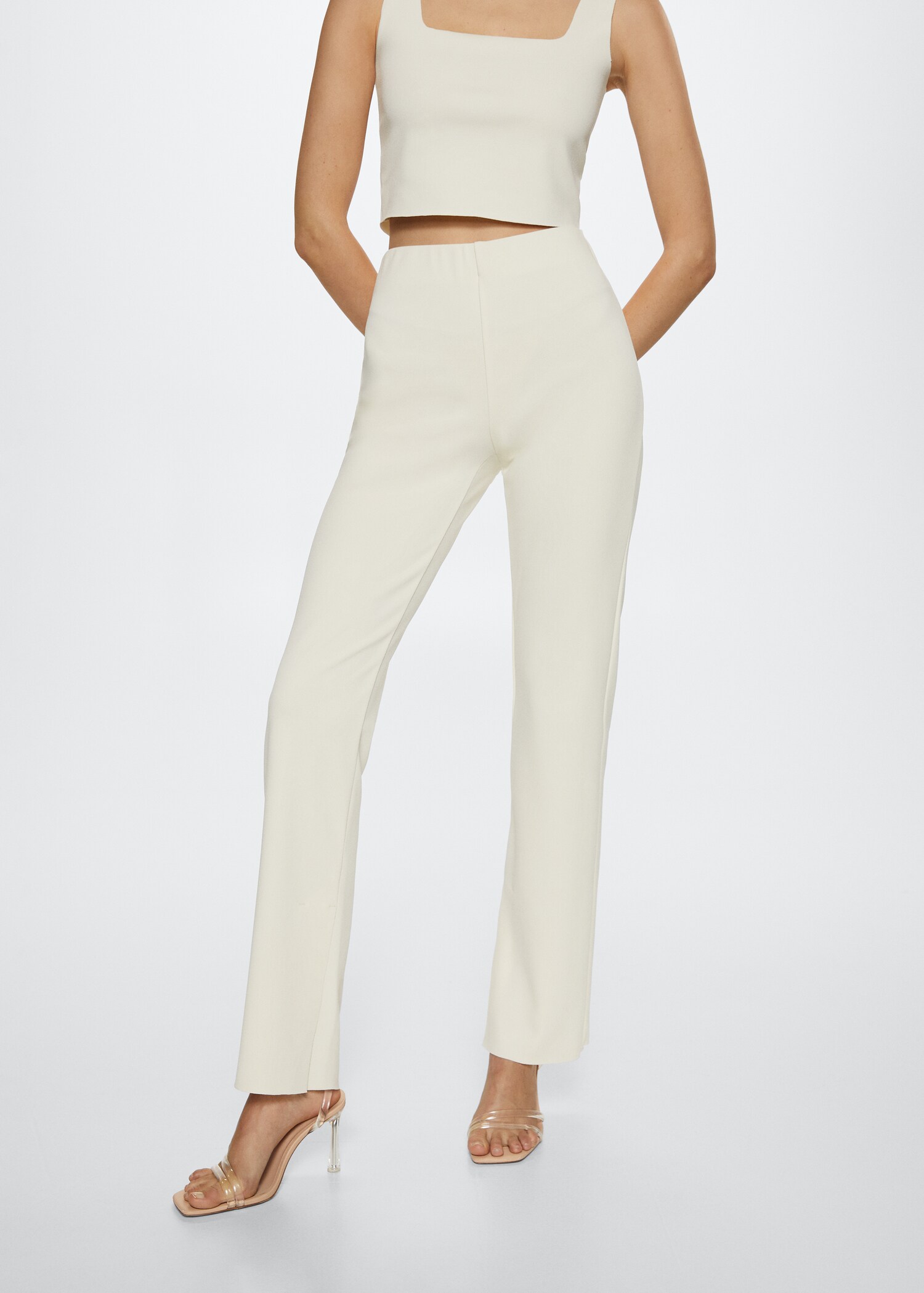 Side slit flowy trousers - Medium plane