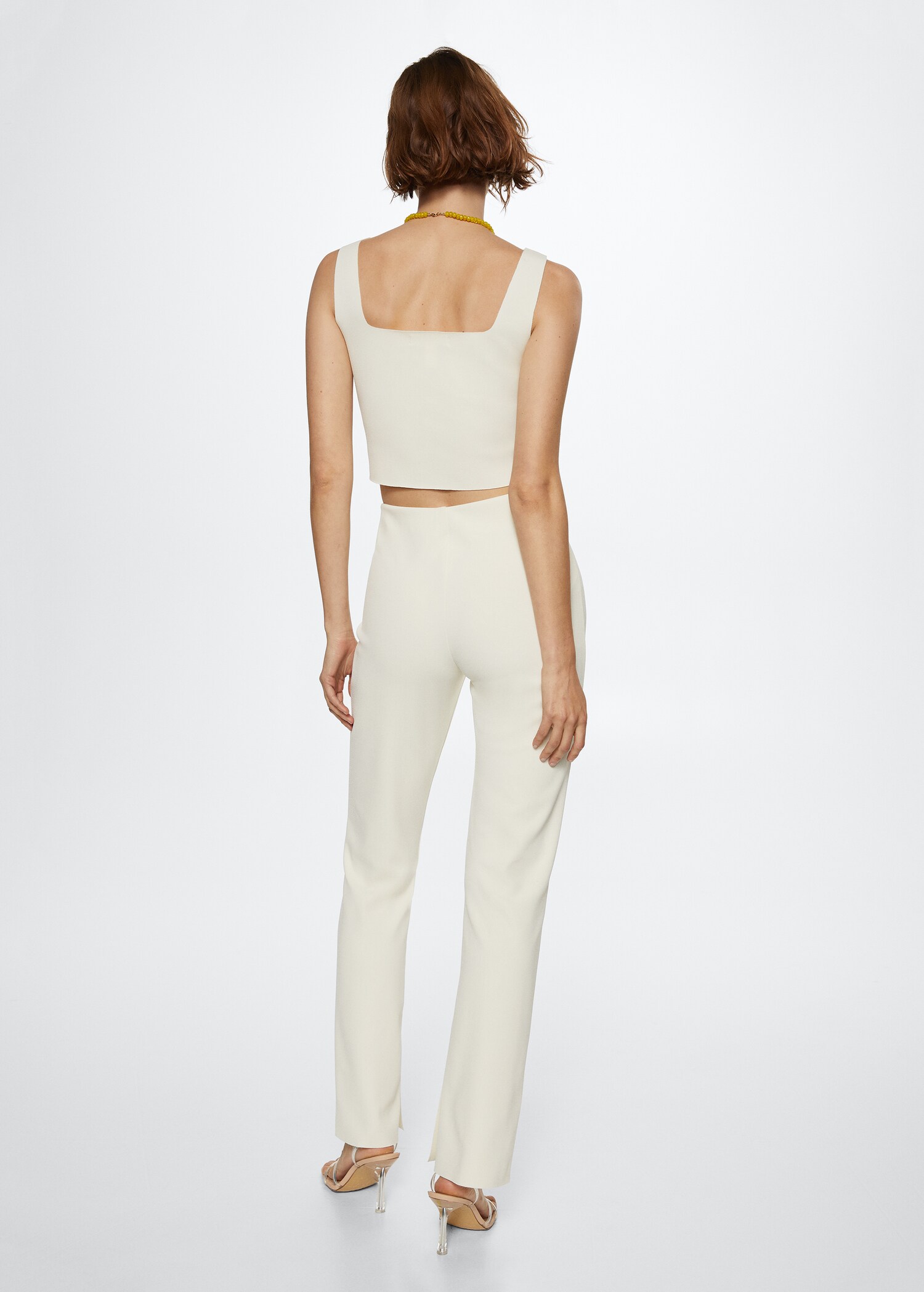 Side slit flowy trousers - Reverse of the article