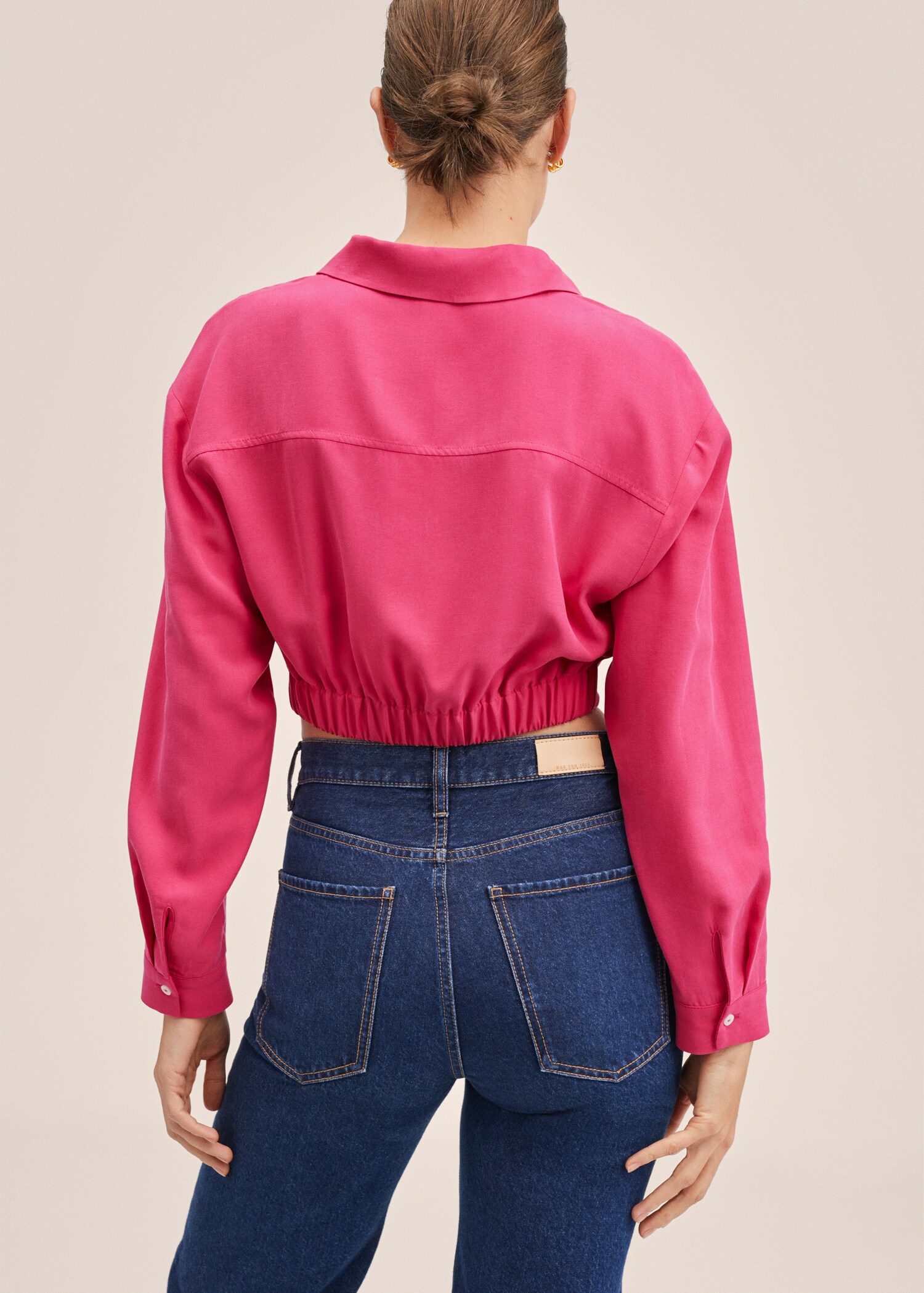 Lyocell cropped shirt - Reverse of the article